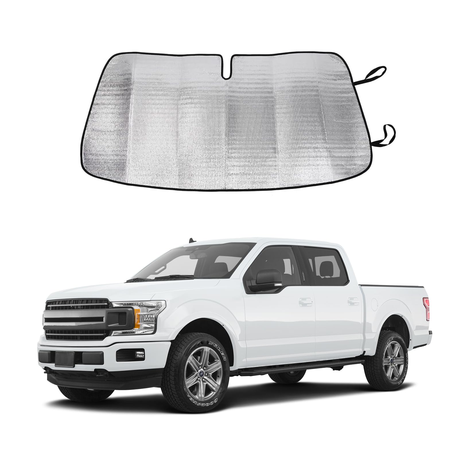 Linskip Custom SUN SCREEN Windshield Sunshade Fit for 2015 2016 2017 2018 2019 2020 Ford F150, Foldable Sun Shade Interior Acces