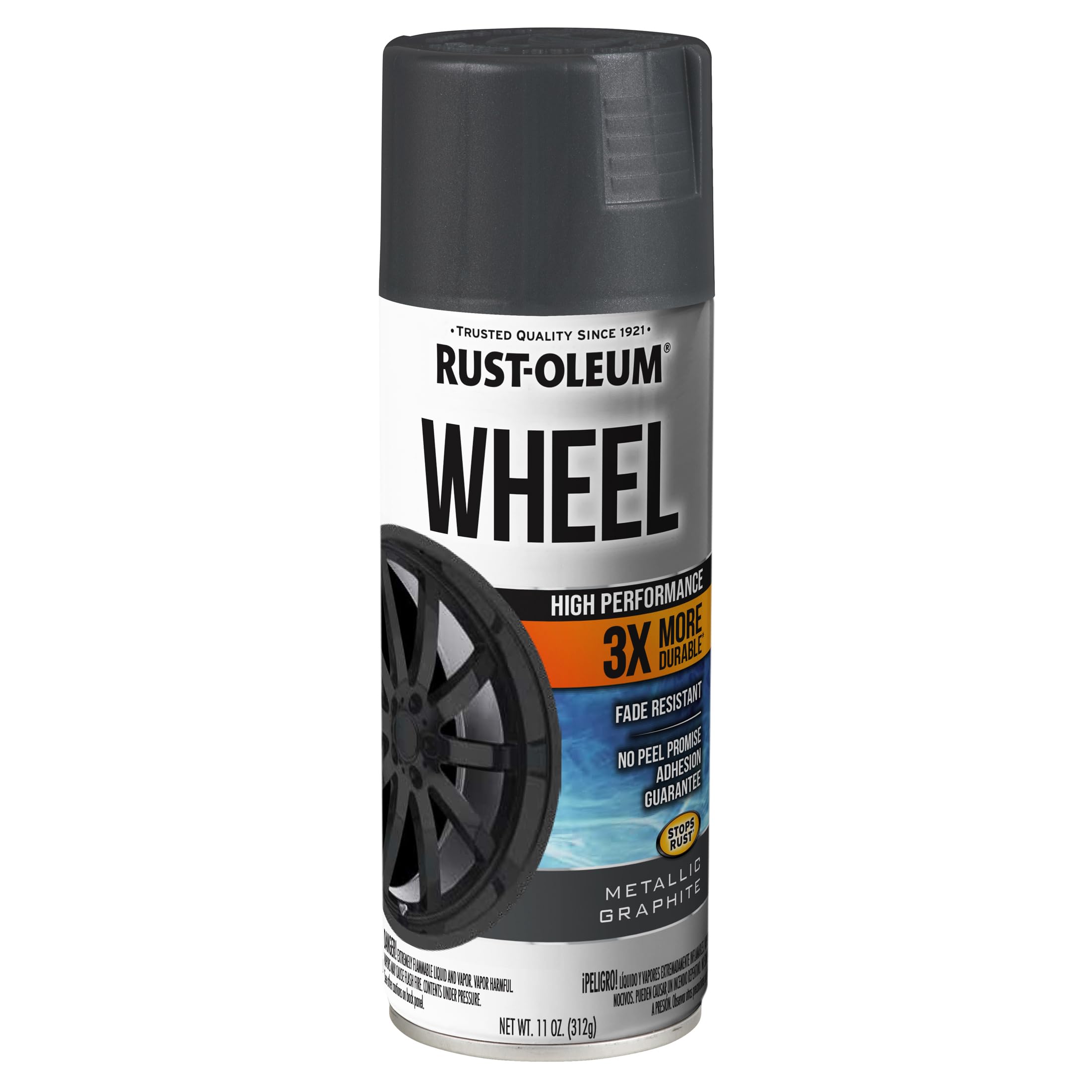 Rust-Oleum 366441 High Performance Wheel Spray Paint, 11 oz, Metallic Graphite