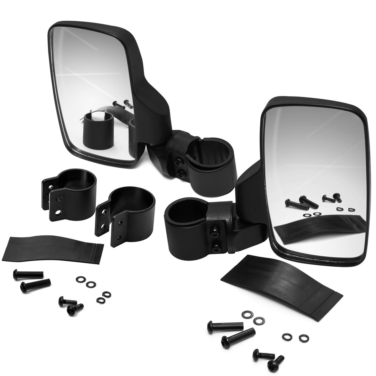 OxGord UTV Rear View Side Mirrors Shatter-Proof, Universal Best for 1.6'' - 2'' Roll Cage Bar, Adjustable Arm - High Impact Temp