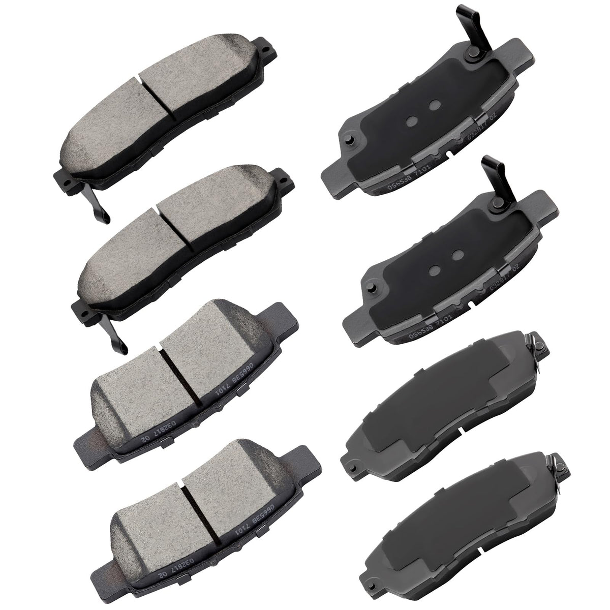 Cciyu D1089 D1088 Front Rear Ceramic Brake Pads Kits 8Pcs Fit For 2005-2010 For Honda Odyssey