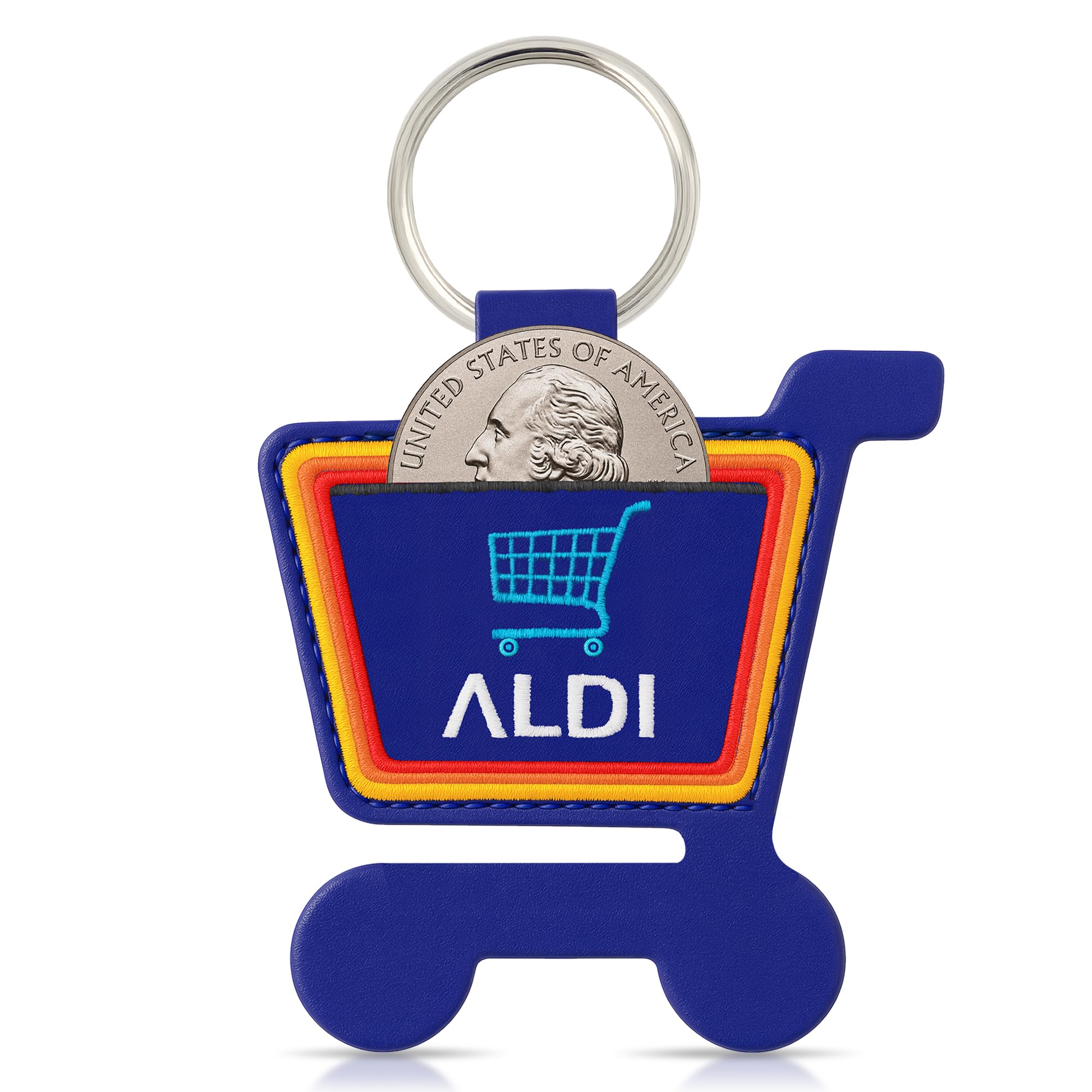 Maria Child Aldi Quarter Keychain Holder - Key Ring Aldi Quarter Holder Keychain for Shopping Cart - Coin Keeper - Fits Aldi, La