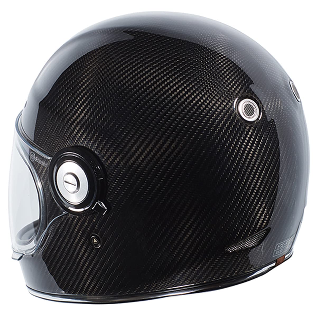 Torc T1 Unisex-Adult Retro Full-Face-Helmet-Style Motorcycle (Carbon Fiber Gloss Black, Small)