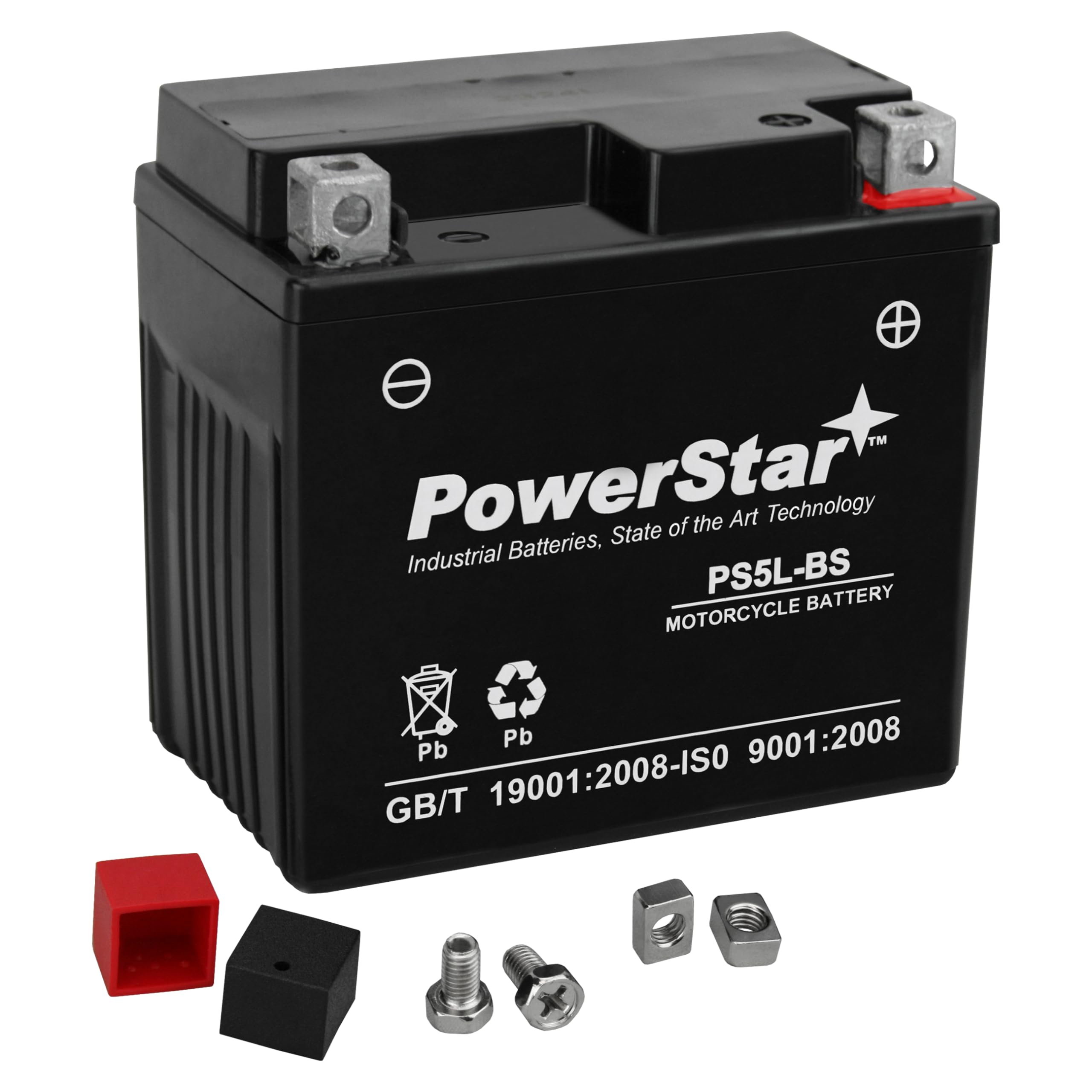 PowerStar GTX5L-BS YTX5L-BS Battery for Yamaha Raptor Polaris KFX 50 80 90 ATV Scooter 12V 4Ah