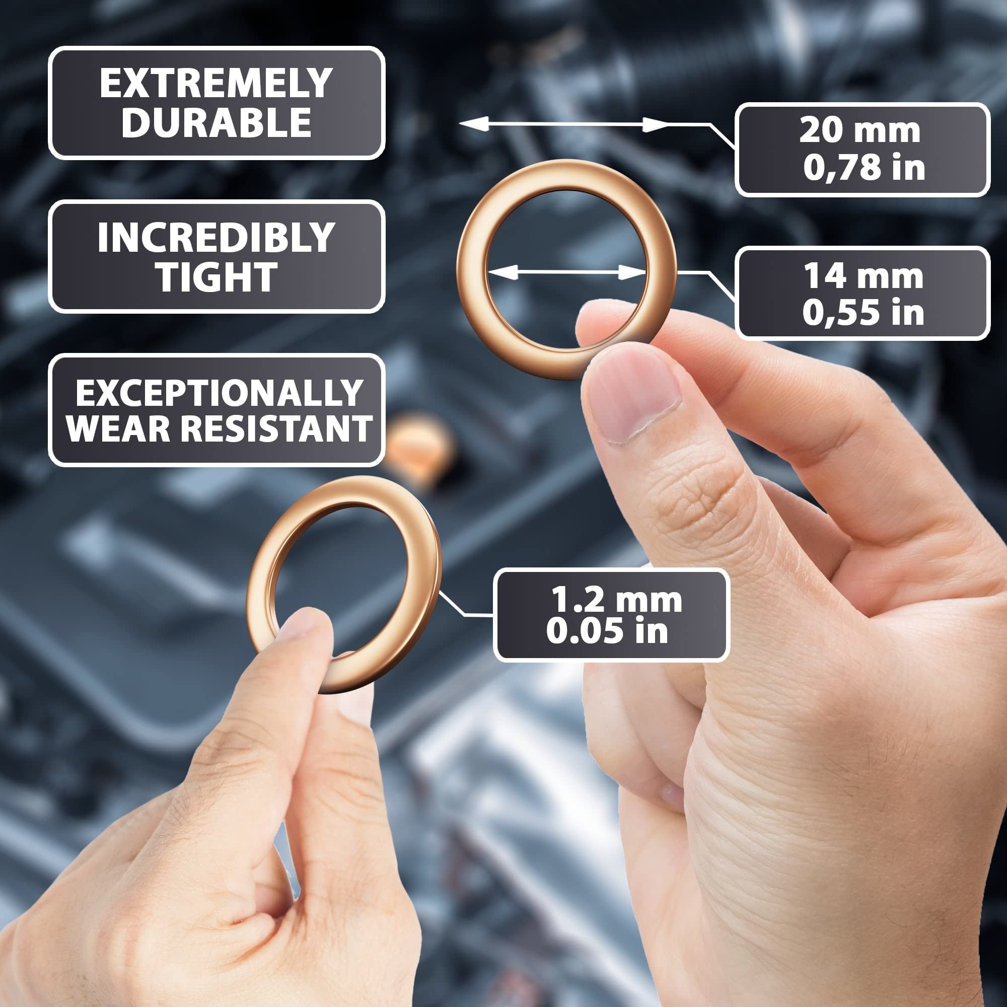 15 Pcs Oil Drain Plug Gasket - 14Mm Cooper Crush Washer Oil Drain Plug - Replacement For Mercedes Oil Crush Washer Oem Pn 007603