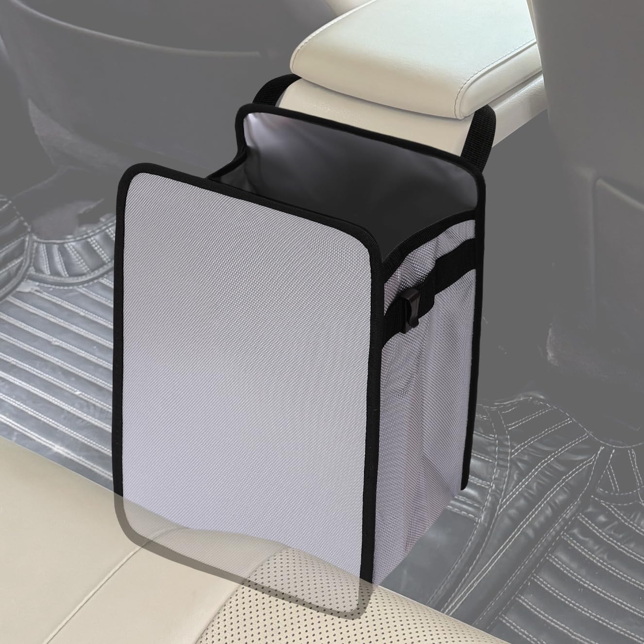 Ginsco Foldable Car Trash Can 3 Gallons, Hanging Car Garbage Can Large Capacity Water-Resistant Car Trash Bag, Leakproof Car Can