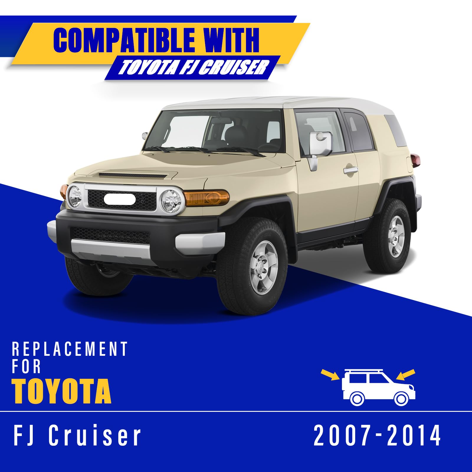 4 Wipers Replacement For 2007-2014 Toyota Fj Cruiser, Windshield Wiper Blades Original Equipment Replacement - 16/14/14/10 (Set Of 4) U/J Hook