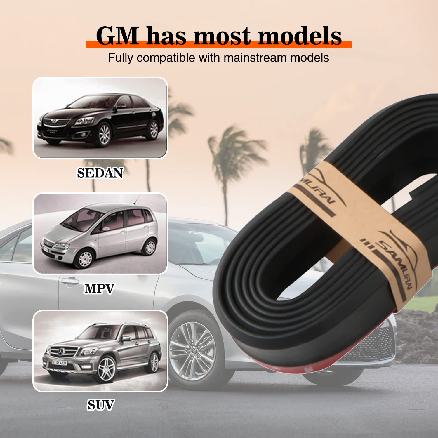 Miytsya Pack-1 2.5M/8.2Ft Car Front Lip, Front Bumper Lip, Carbon Lip, Side Skirt, Front Lip Spoiler Waterproof Protection, Univ