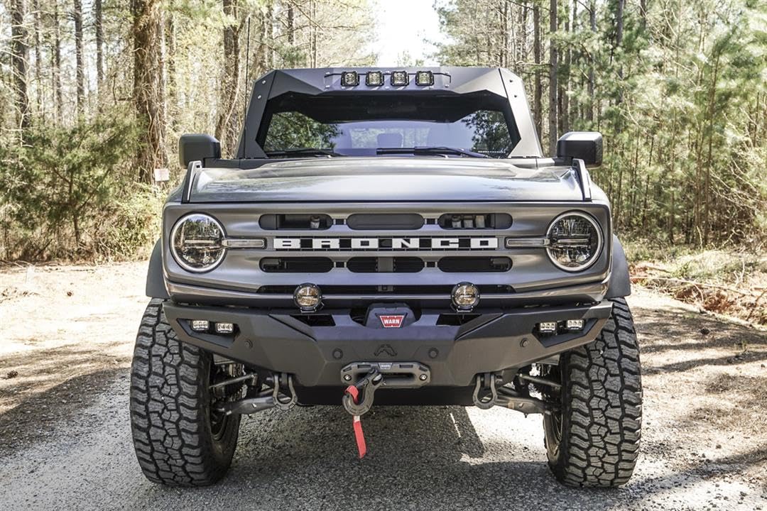 Fab Fours FB21-F5251-1 Winch Front Bumper - Heavy-Duty Steel, Black, Fits 21-23 Ford Bronco