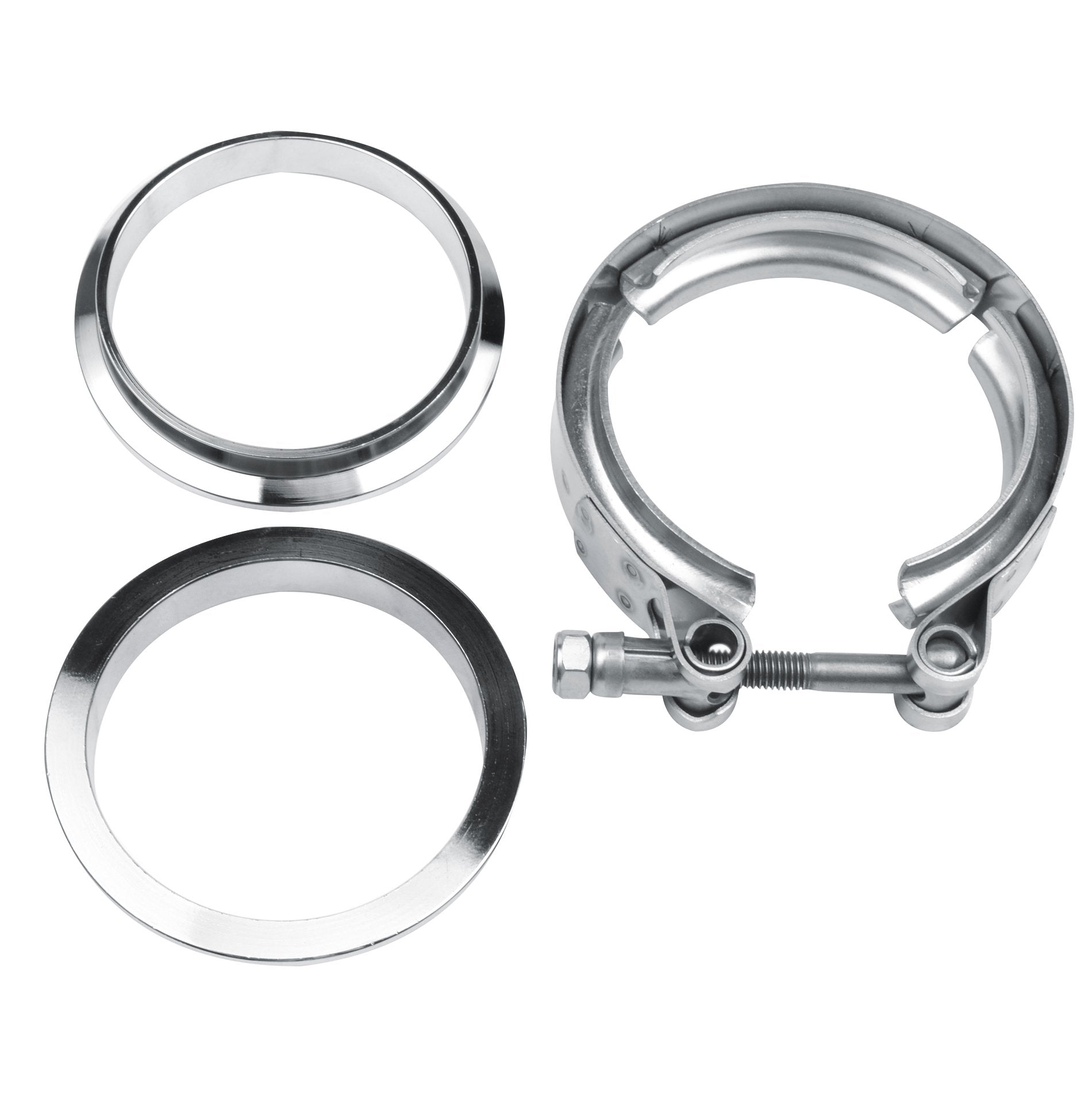 Sykrss 2.5'' Universal Stainless Steel V Band Clamp Flat Flange Kit Assembly (2.5Inch, 2Pcs)