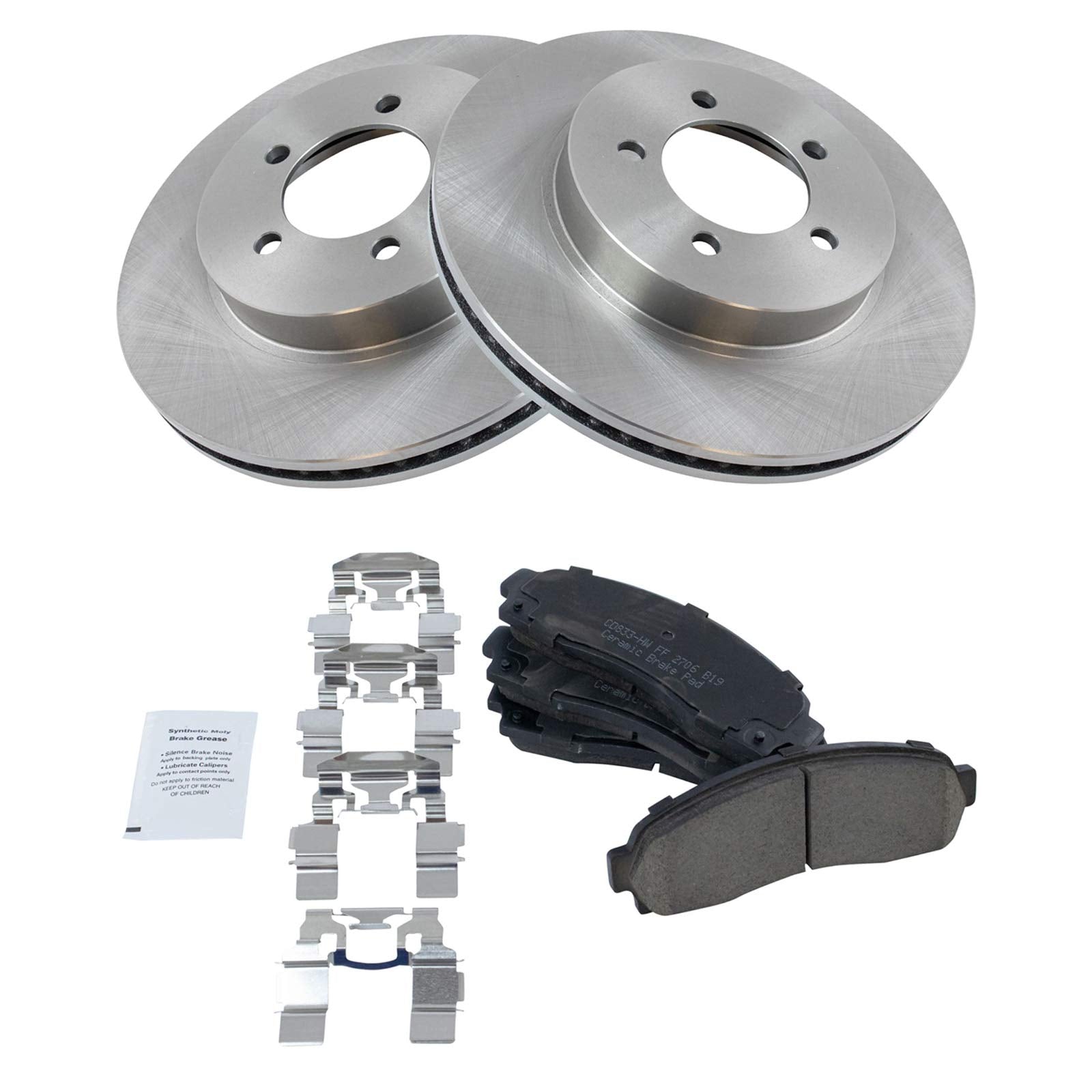 Trq Front Brake Pad & Rotor Kit Brake Pads Brake Rotor Ceramic Compatible With 2002-2005 Ford Explorer Mercury Mountaineer