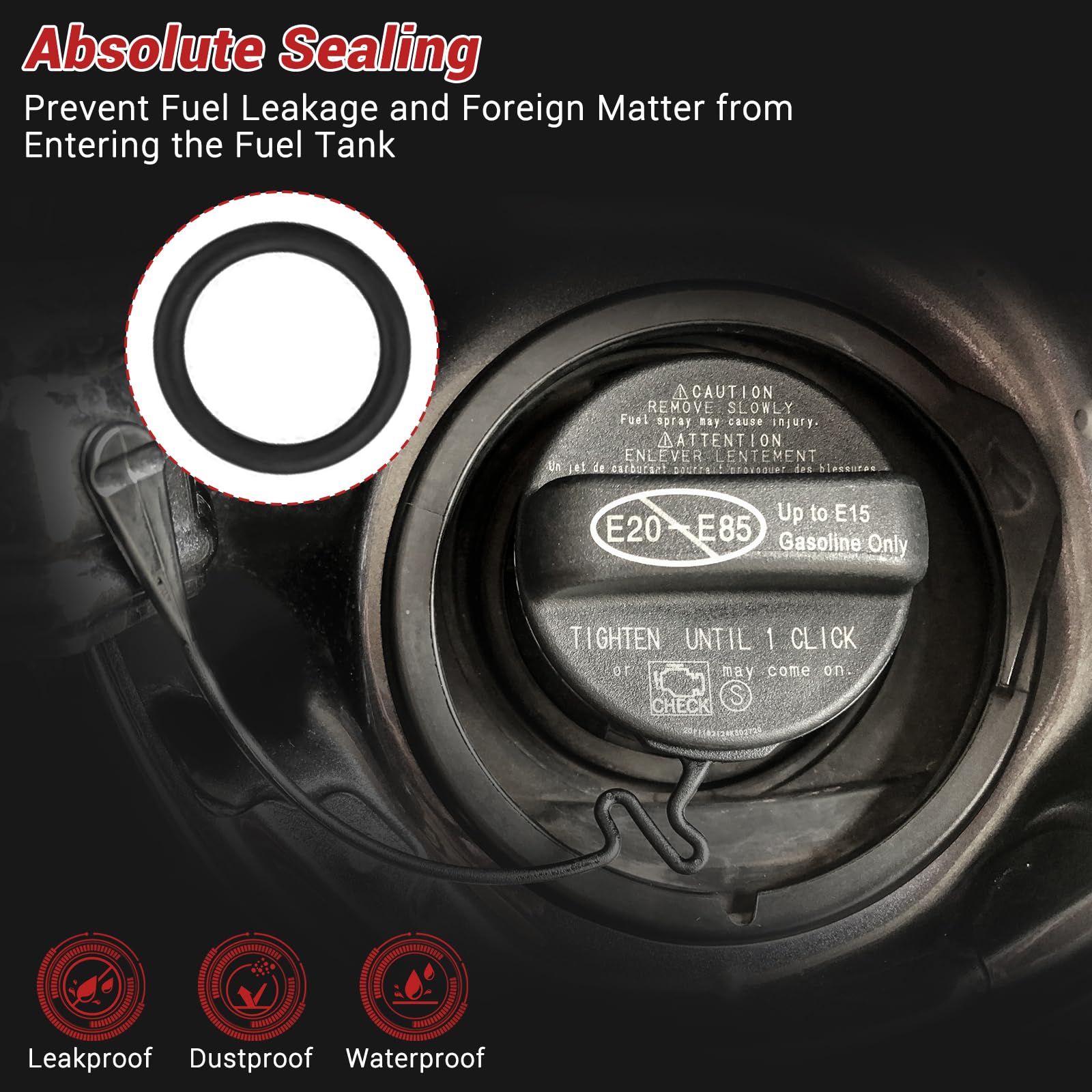 YITHSWAY Black Gas Cap Fuel Cap OEM Replacement for Toyota Lexus Models 77300-07030 77300-53030 Compatible with Venza Highlander RAV4 Camry