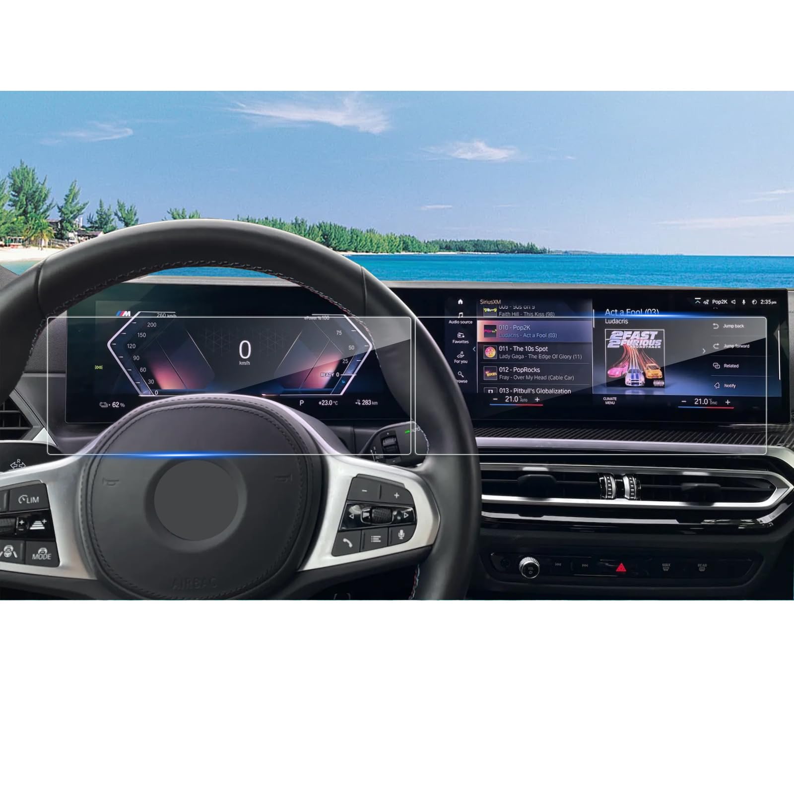 Coleya 2024 X5 X6 X7 Xm Screen Protector For Bmw Idrive 8 (14.9Inch Navi+12.3Inch Dash), For X5 (2024), X6 (2024), Xm (2024), X7 (2023-2024), High Clarity Plastic Protective Film (2Pcs Navi+2Pcs Dash)