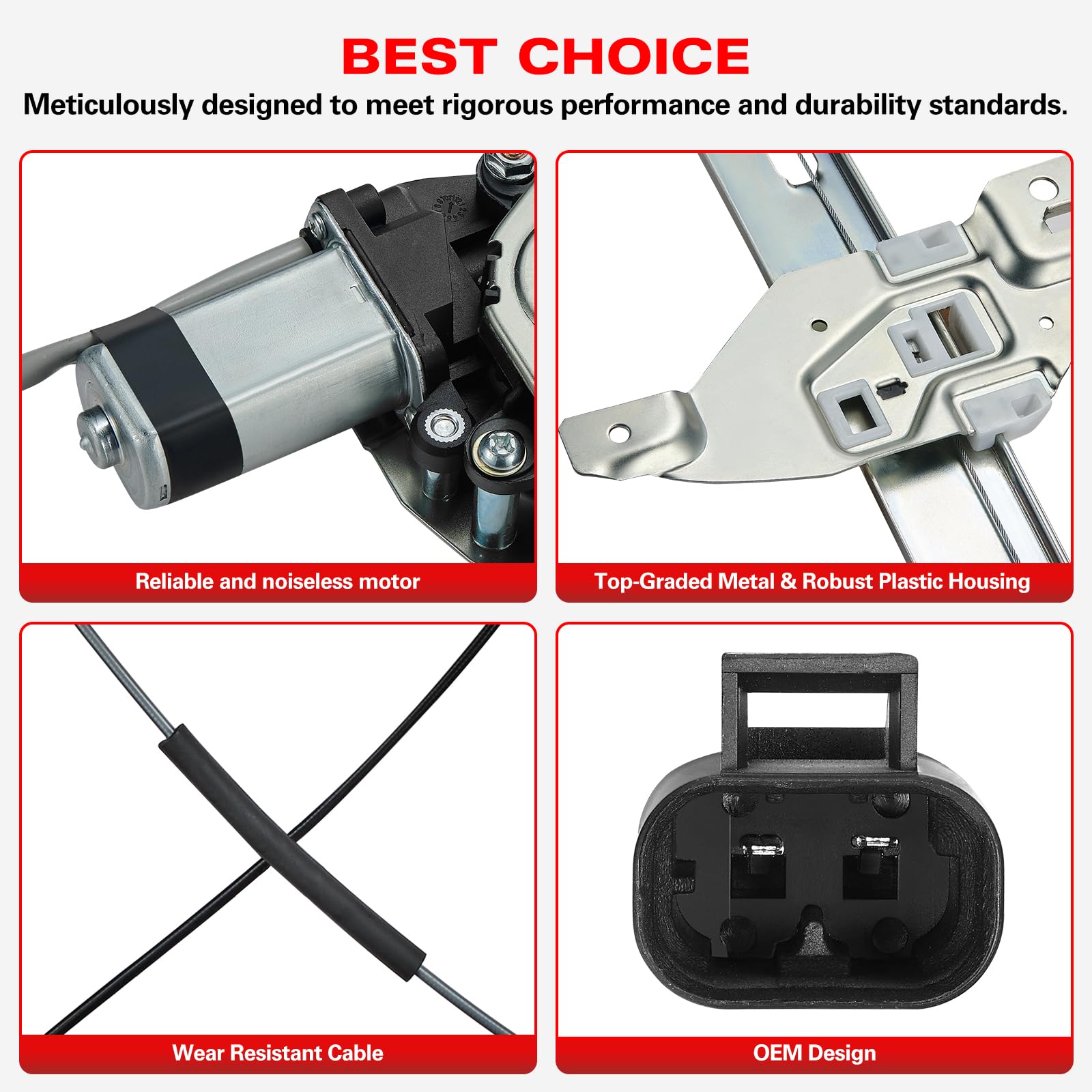 BDFHYK 748-172 Power Window Regulator with Motor Front Left Driver Side for Chevy Impala 2006-2013, Impala Limited, 10338555, 20