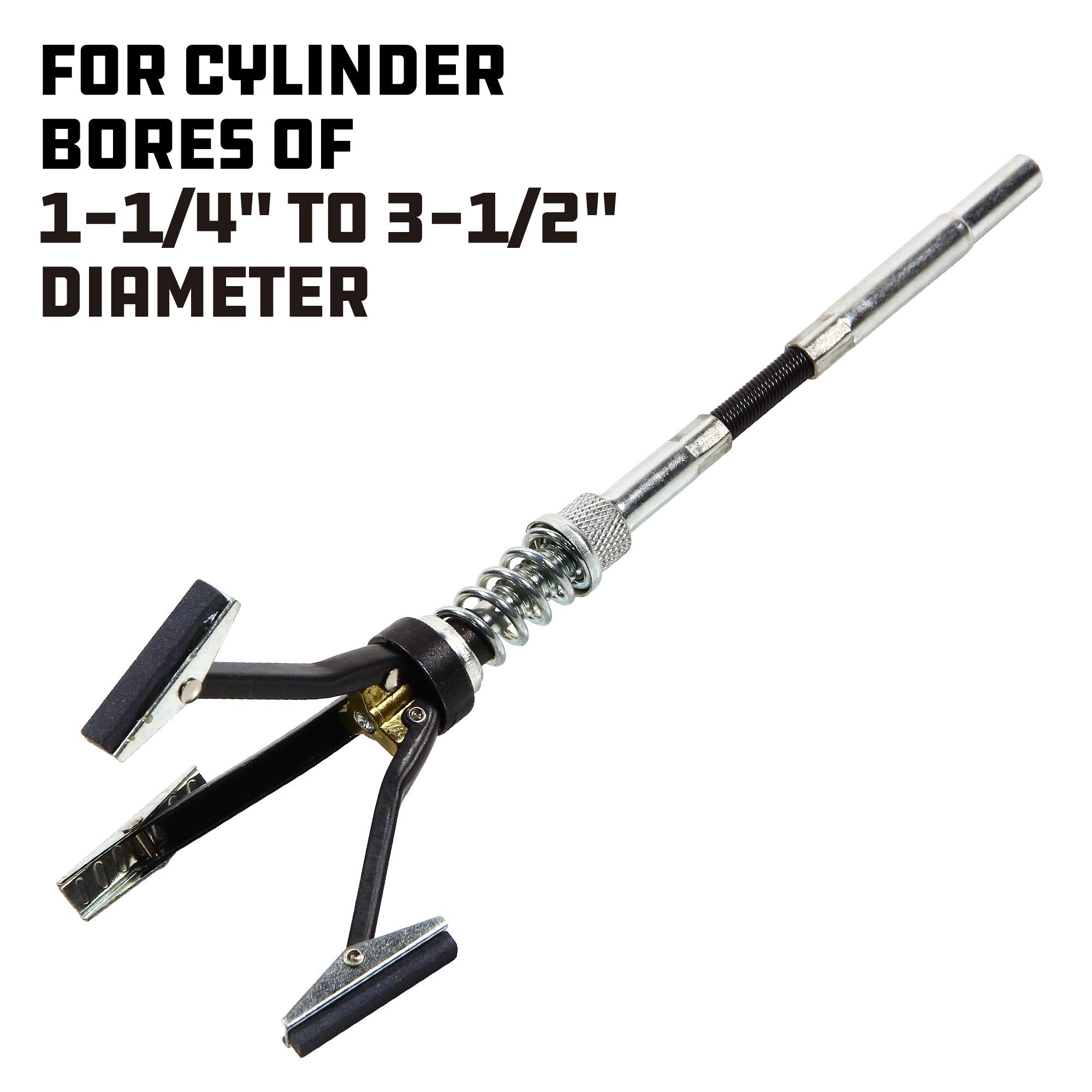 Powerbuilt Disk Brake Cylinder Hone 1-1/4 Inch To 3-1/2 Inch, Medium Grit Stones Included, Adjustable Tension 648631