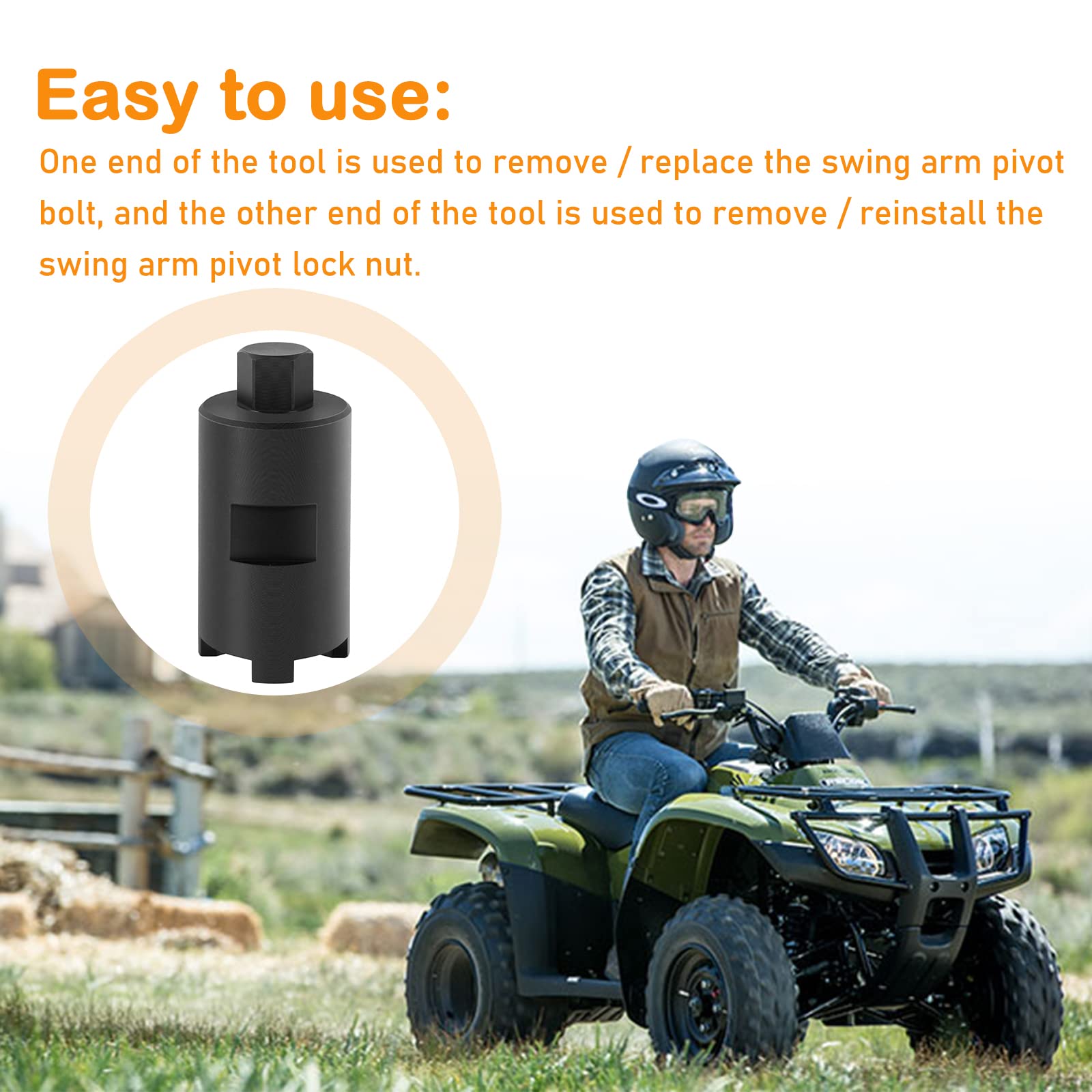 For Honda Atv 07908-4690003 Swingarm Pivot Bolt Lock Nut Removal Install Tool For Honda Recon/Rincon/Big Red Models / 250 Sx 3 Wheelers/Trx/Foreman/Rubicon/Rancher