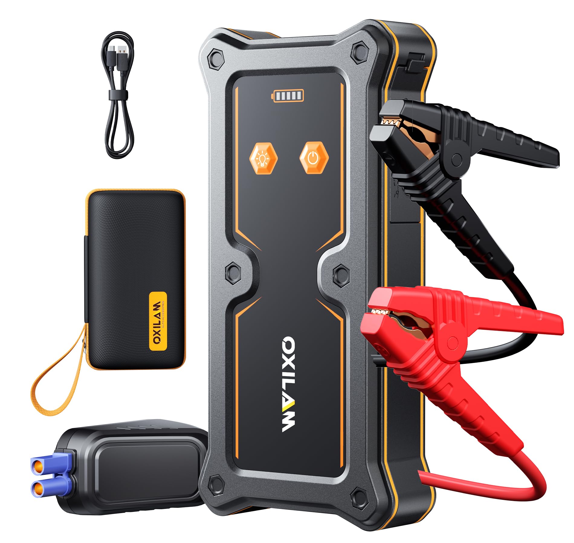 OXILAM 8000A Jump Starter - Car Jumper Starter Portable for All Gas & Diesel Engines, 12V Jump Box for Car Battery with Extended