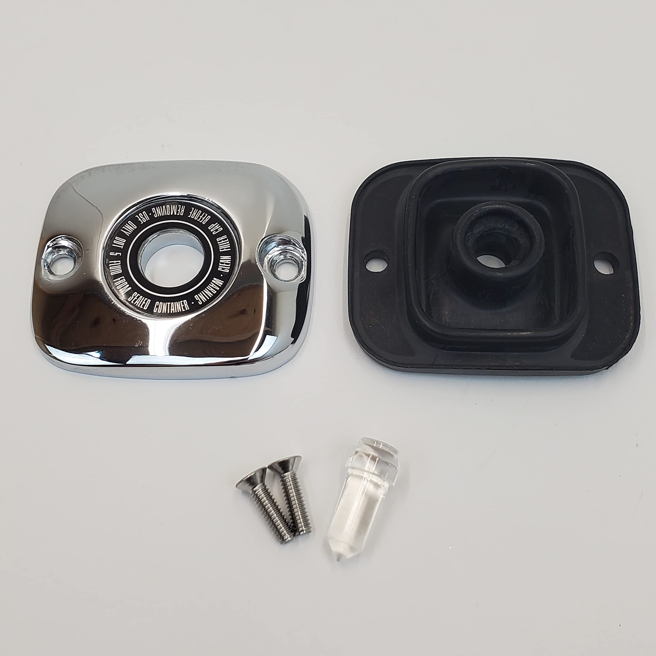 Front Brake Master Cylinder Chrome Cover W/Gasket For 1996-2007 Harley Electra Glide, Street Glide, Road Glide, Road King, 1996+ Softail & Dyna, 2002-2017 V-Rod & 1996-2003 Sportster Hd# 45004-96