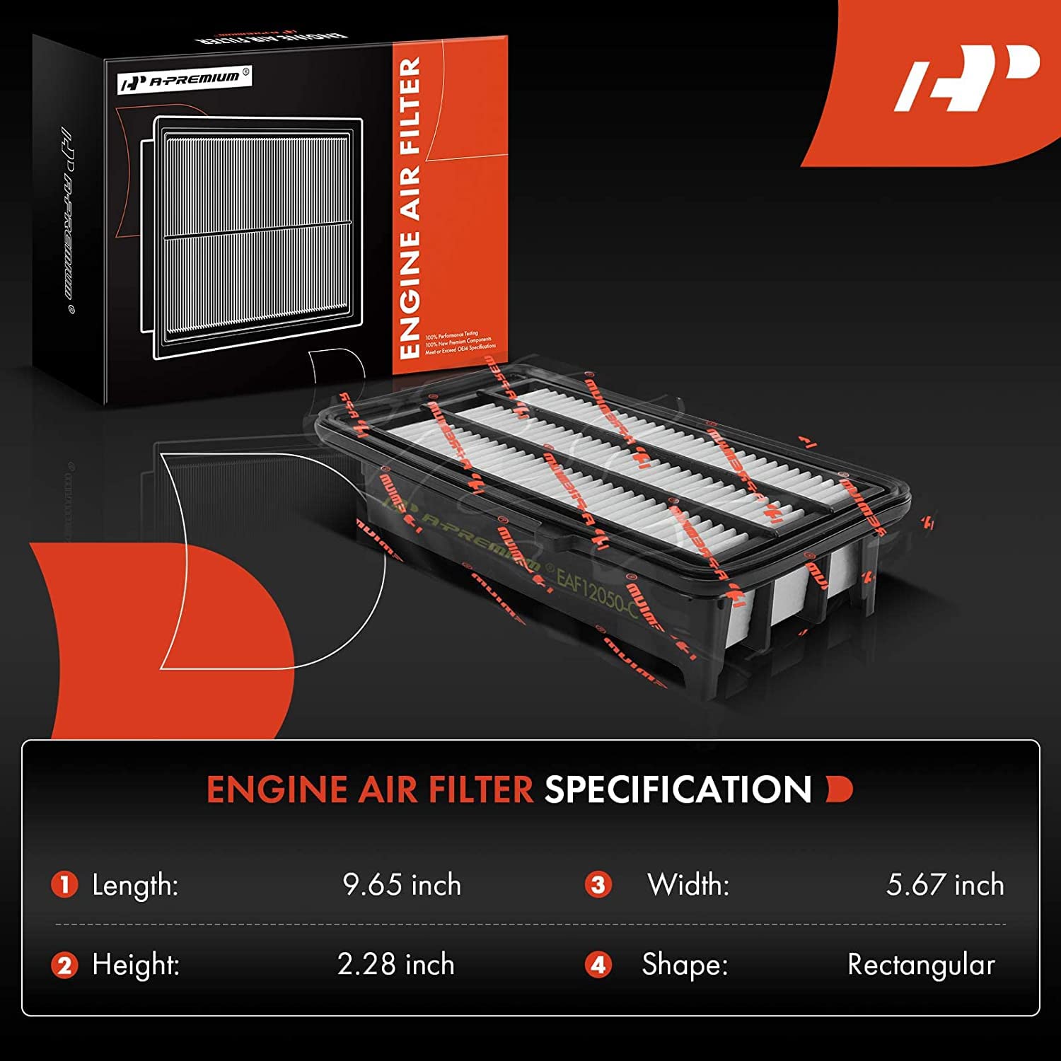 A-Premium Engine Air Filter Compatible with Honda Models - Civic 2016 2017 2018 2019 2020 2021, CR-V 2017 2018 2019 2020 2021 20