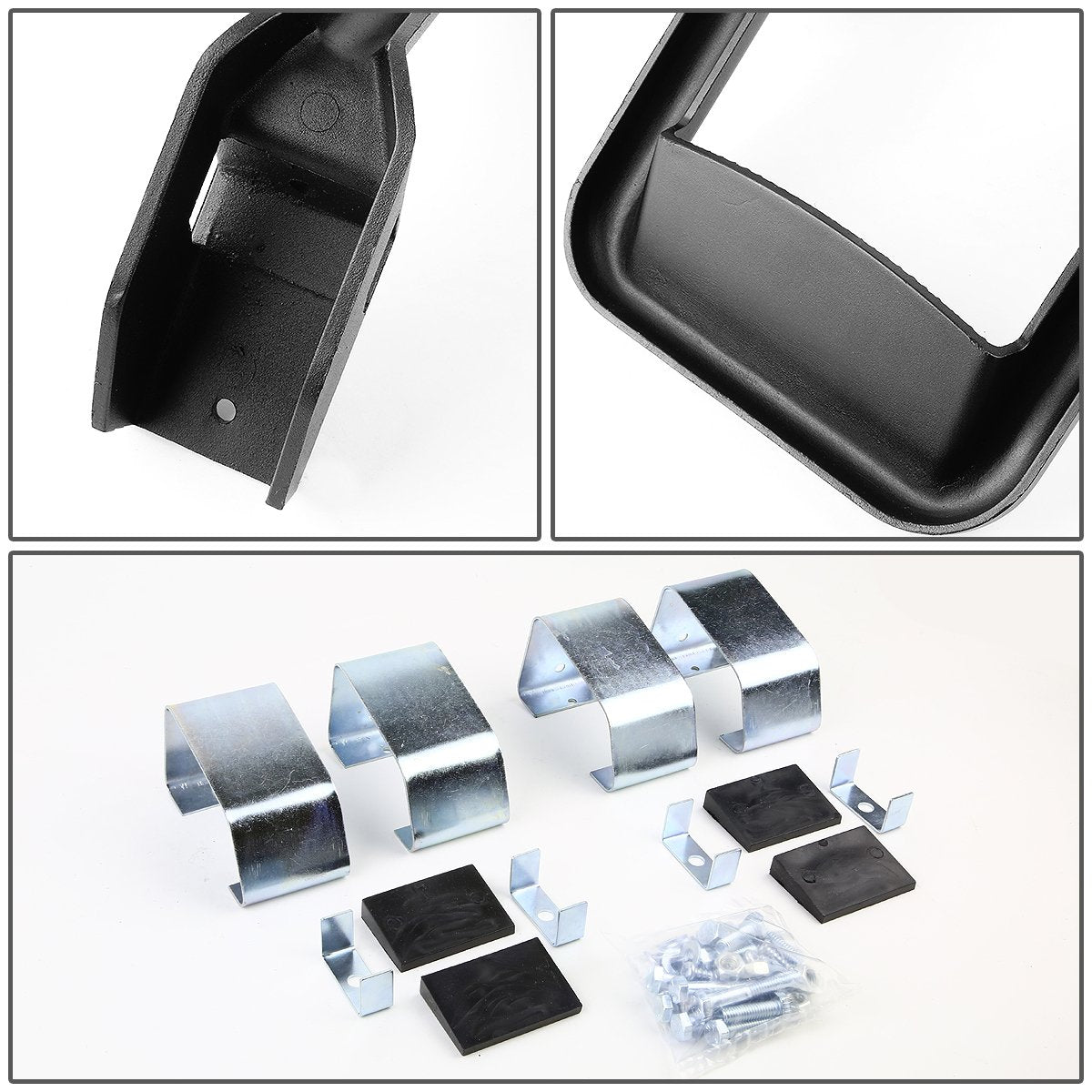Dna Motoring Sstep-Bk Pair Black Aluminum Side Hoop Steps Compatible With Most Pickups And Suv'S, 12 L X 11 W X 8 H