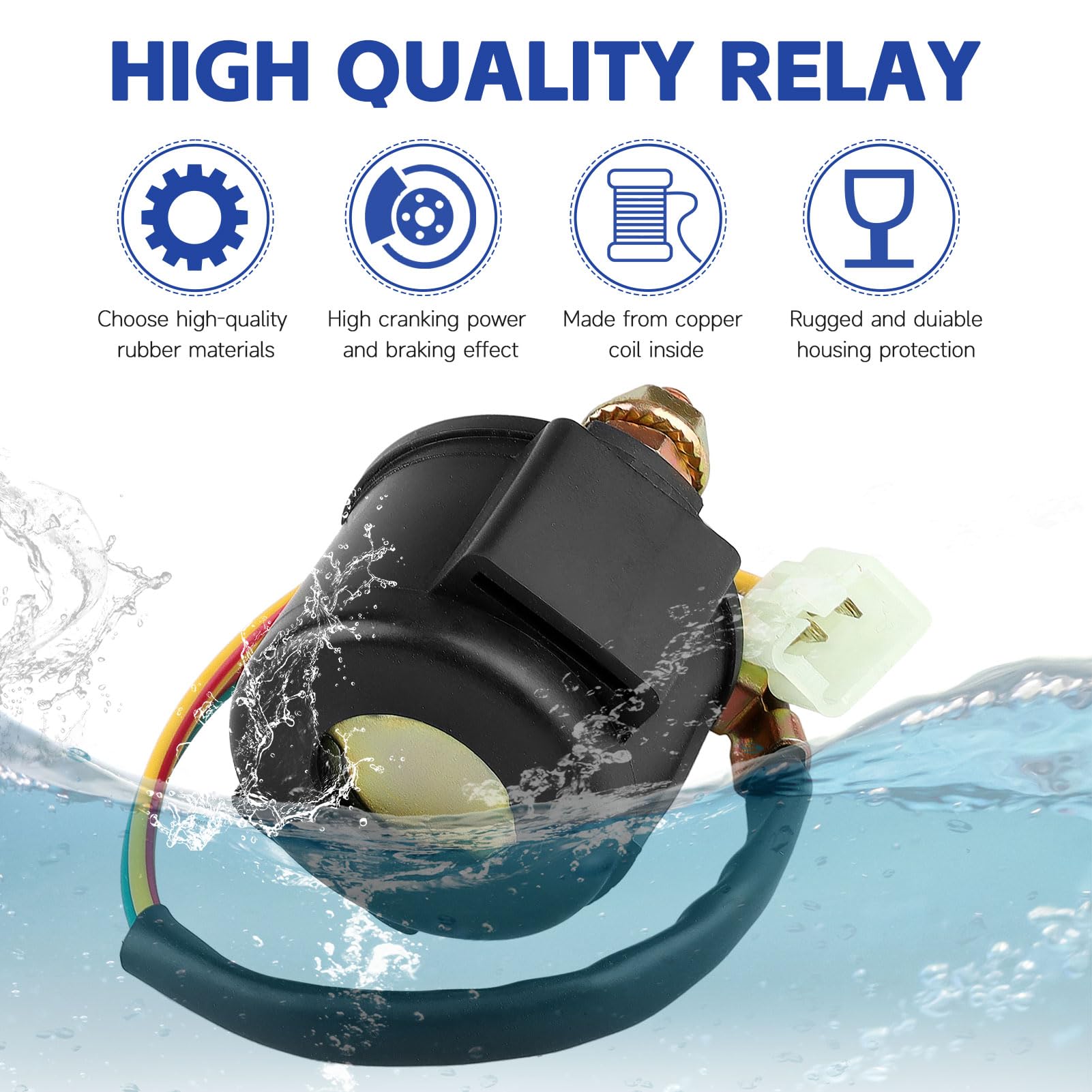 Sollon Starter Solenoid Relay For 4-Stroke Gy6 Engine 50Cc 150Cc 200Cc 250Cc Atv Dirt Bikes Scooters Go Kart Dne Buggys Quad 4 Wheelers Pit Bike Moped Roketa Ssr Taotao Sunl Coolster