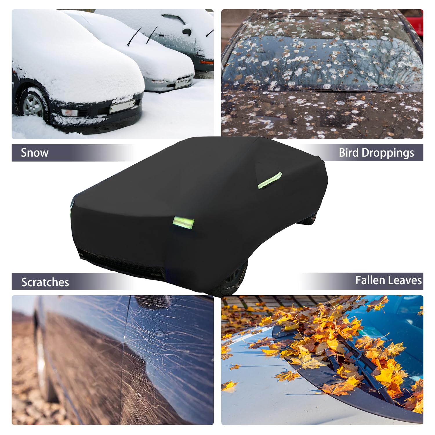 Morhept Truck Cover Custom Fit For Tesla Cybertruck, Waterproof All Weather Lightweight Pickup Car Cover With Zipper Door,All-Se