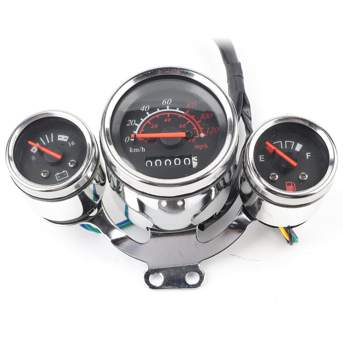 Acouto Motorcycle Instrument Kit,Motorcycle Instrument Digital Tachometer Speedometer Odometer Meter Gauge Kit