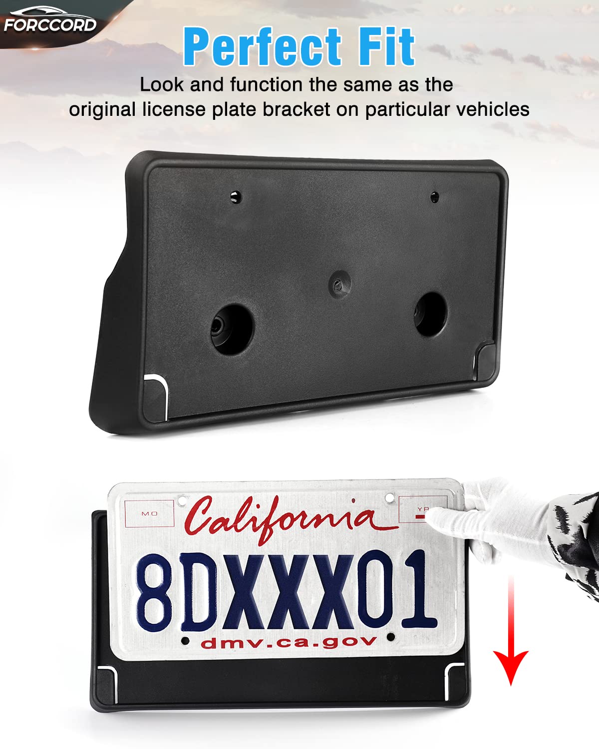 Forccord Custom Fit For License Plate Bracket Dodge Ram 1500 Pickup 2013 2014 2015 2016 2017 2018/ Ram 1500 Classic 2019 2020 Re