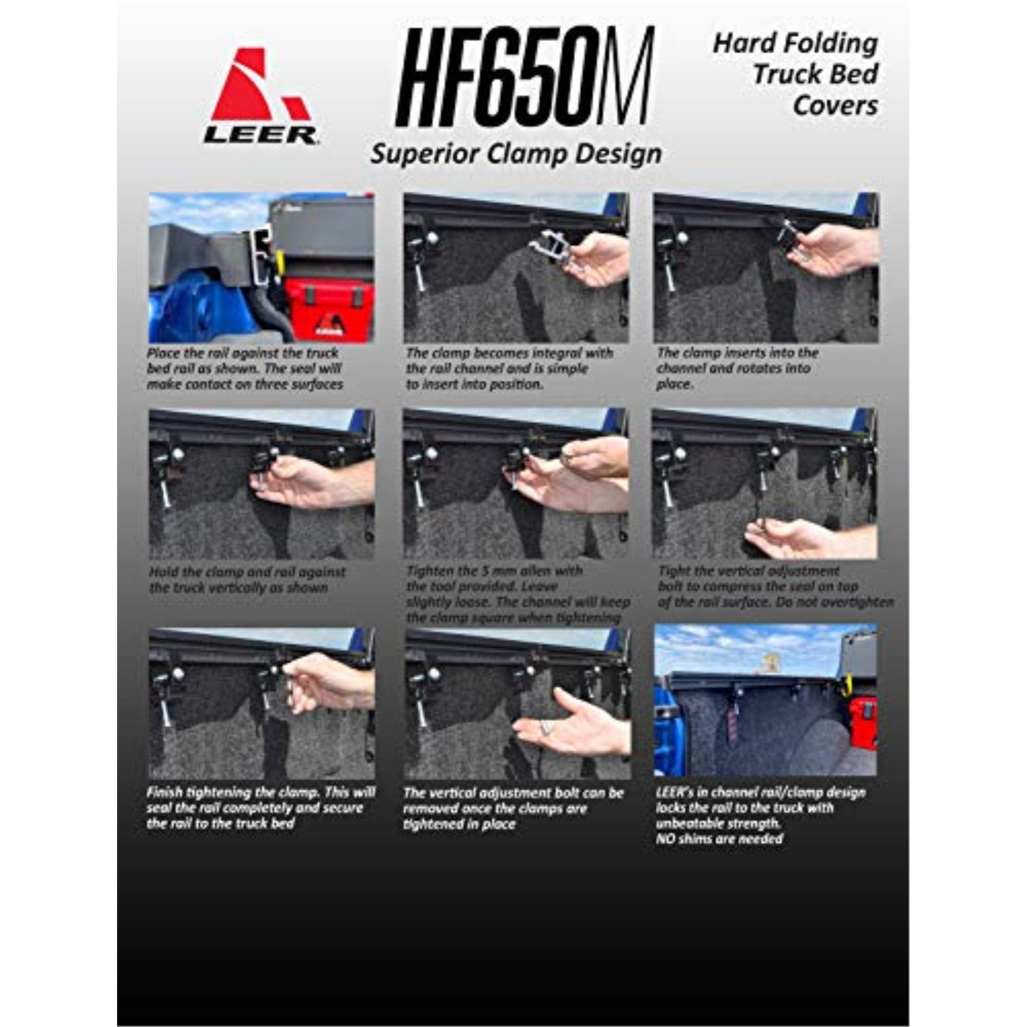 Leer Hf650M | Fits 2019+ Ram 1500 With 6.4 Ft Bed W/O Rambox | Hard, Quad-Folding, Low Profile Tonneau Cover | Does Not Fit With