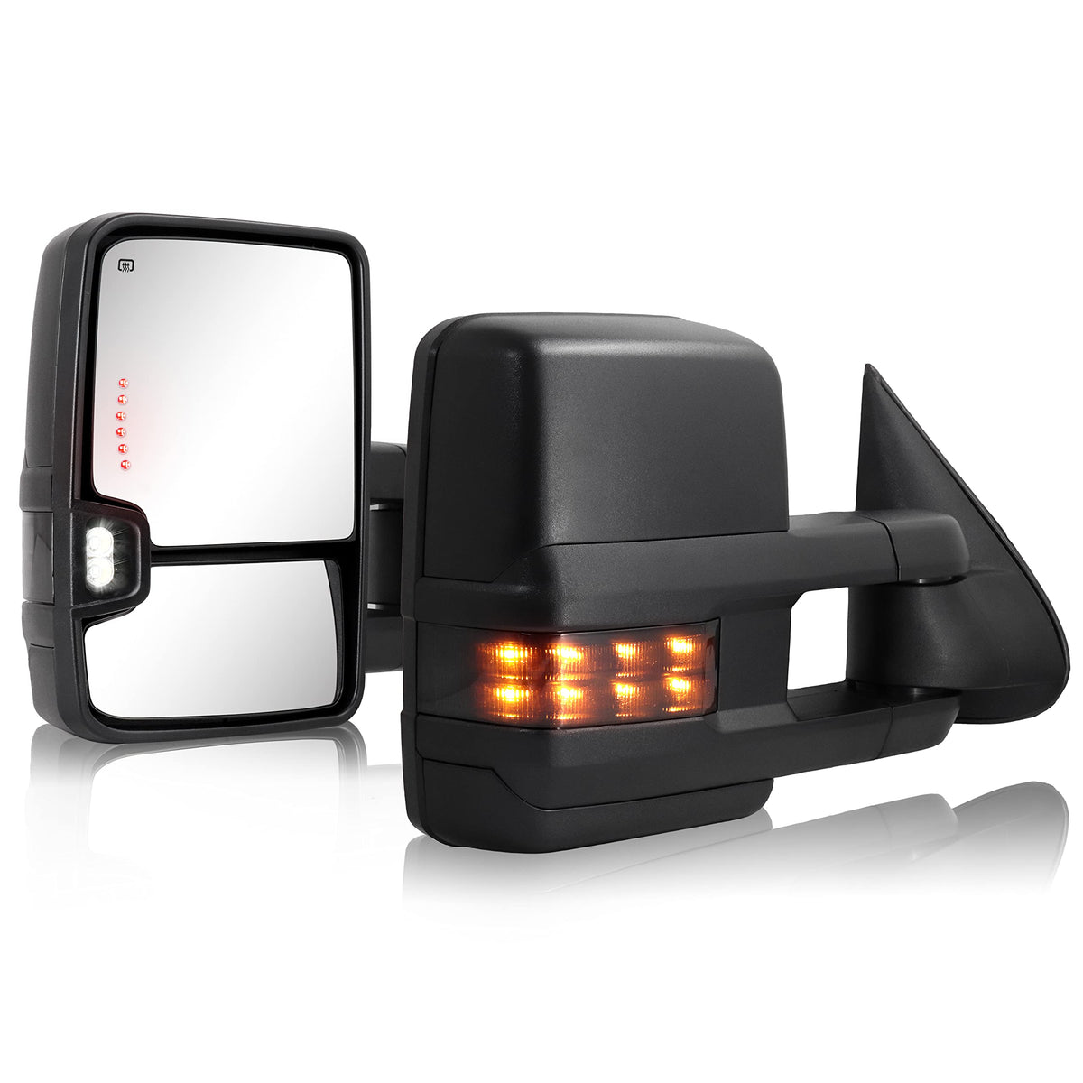 Hf Autoparts Towing Mirrors Compatible With 2003-2007 Chevy Silverado Side Mirror, Gmc Sierra Tow Mirrors, Pair Power Heated Wit
