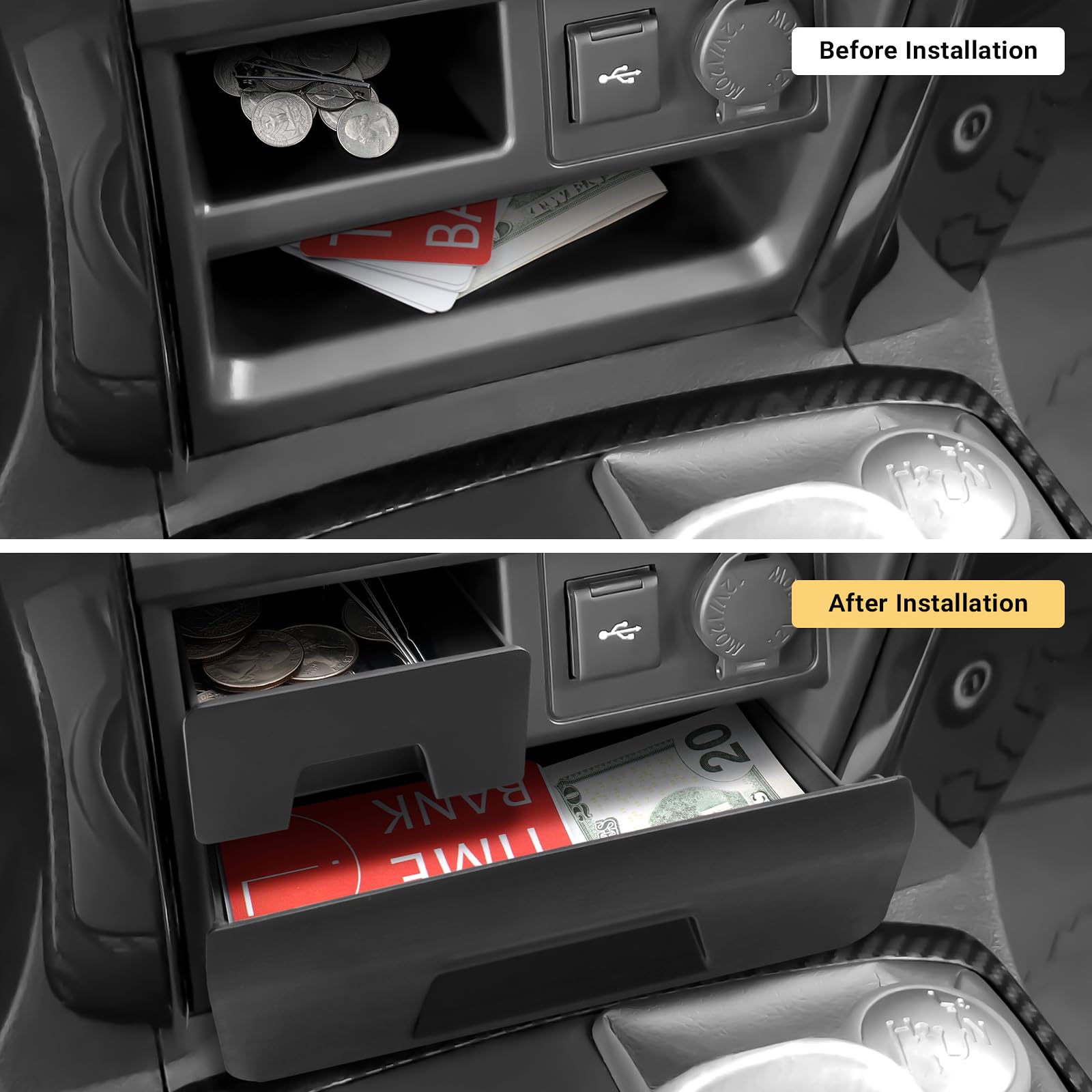 Hellet Center Console Organizer Storage Drawer Compatible with Toyota 2014-2020 2021 2022 2023 2024 4Runner Interior Accessories