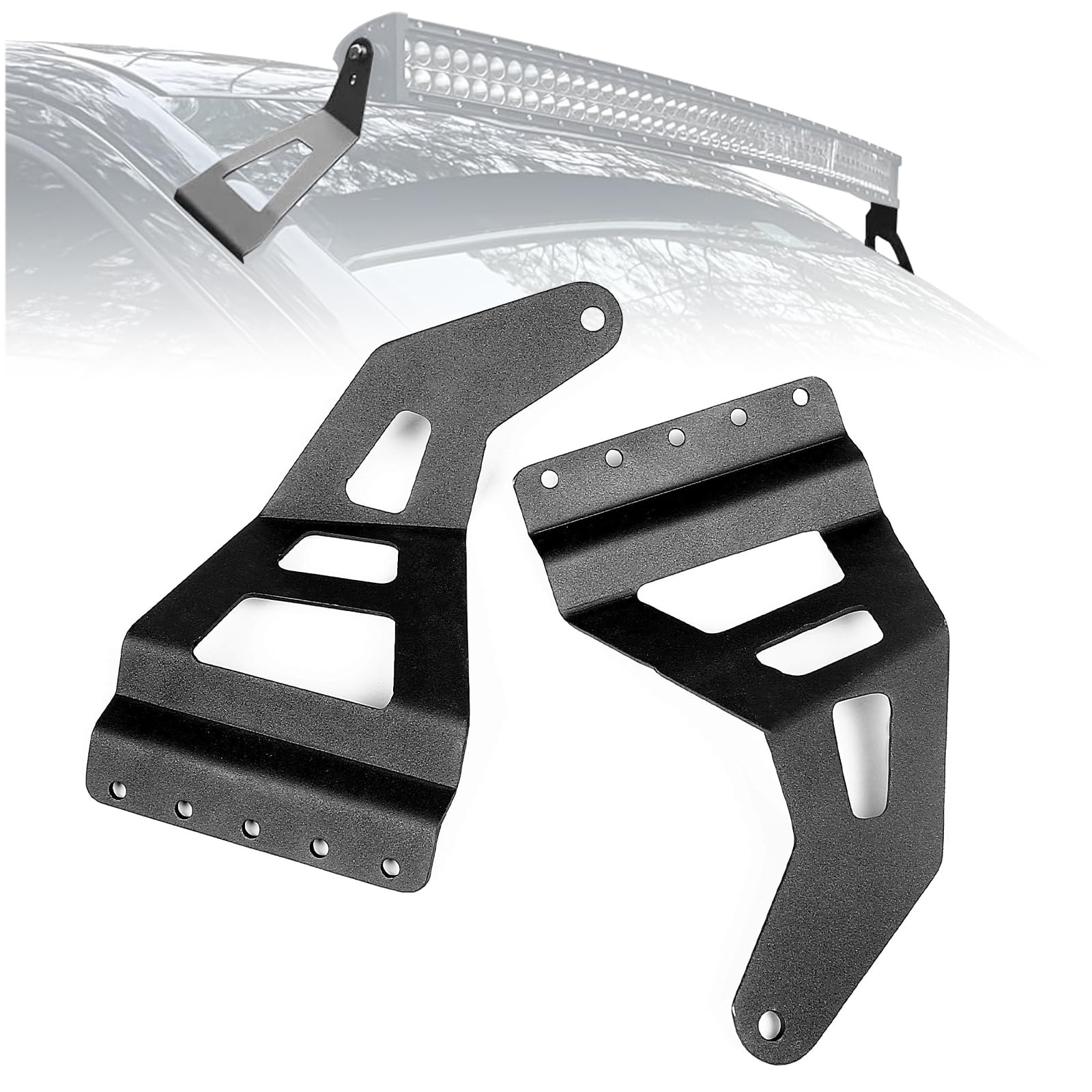 ECOTRIC 50'' Straight/Curve Roof LED Light Brackets Compatible with 1997-2003 Ford F-150 Upper Windshield Roof Light Bar Mount B