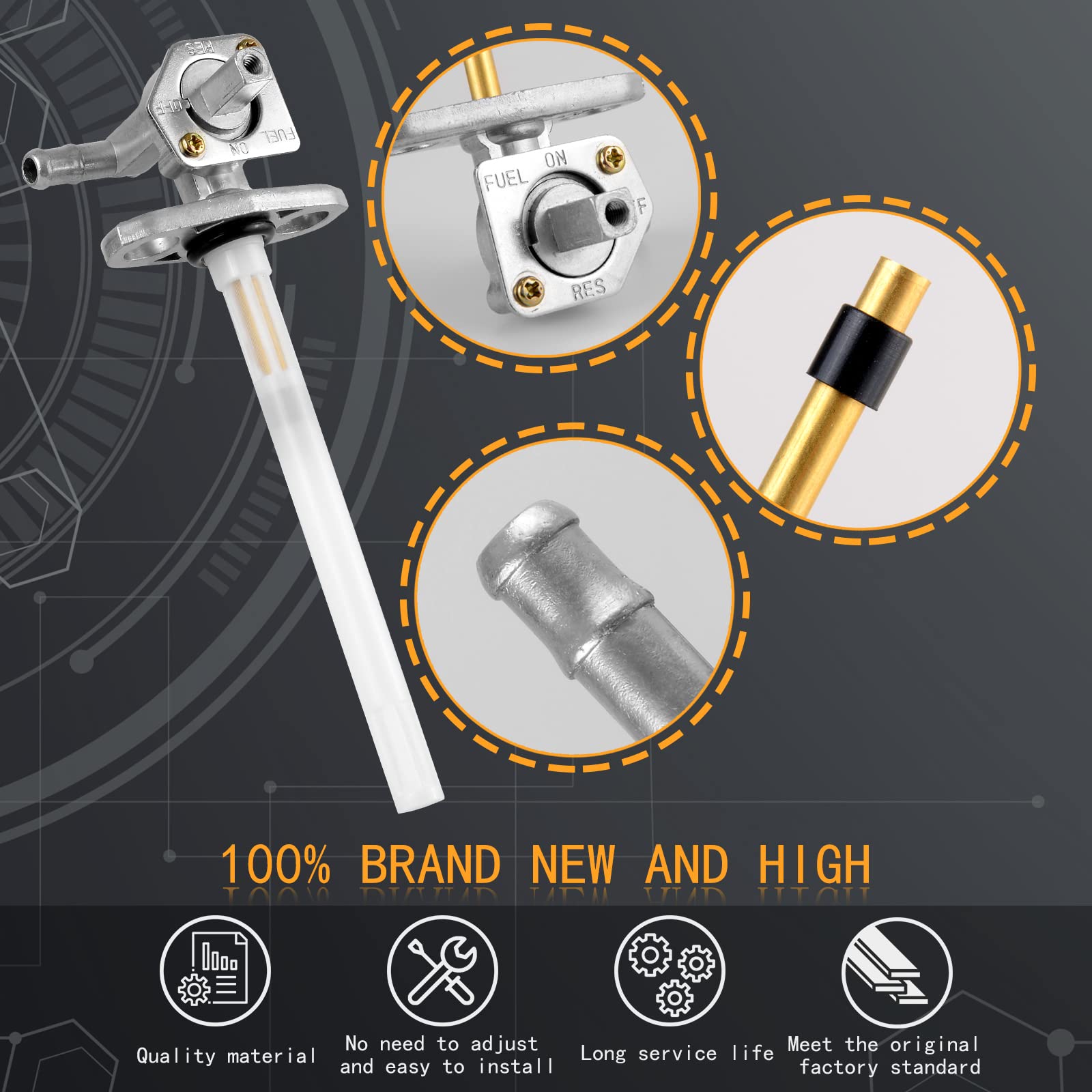 Moto1988 Fuel Cock Valve Petcock Lever Screw And Shut Off Switch For Honda Recon 250 Trx250 Rancher 350 Trx350 Foreman 400 Rancher 420 Trx420 Foreman 450 Fourtrax Foreman Rubicon 500 16950-Hm7-003