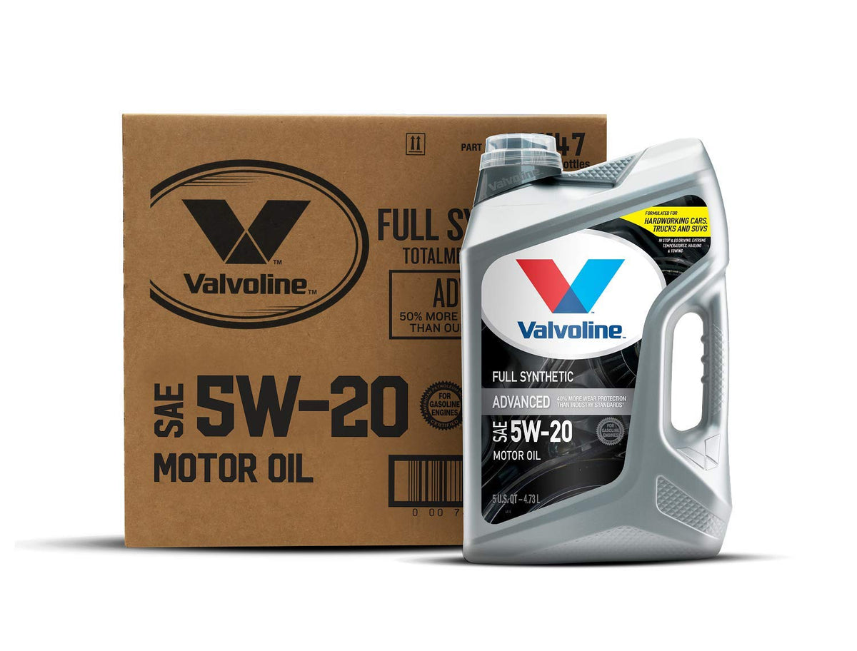 Valvoline Advanced Full Synthetic Sae 5W-20 Motor Oil 5 Qt, Case Of 3
