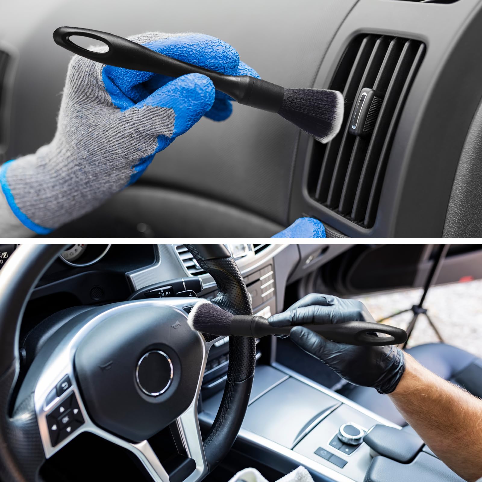 Nikcosmk 3Pcs Wheel Brush Kit For Cleaning Wheel And Tire, Wheel And Rim Brush, Car Detailing Brushes, Bendable & Durable Car Wh