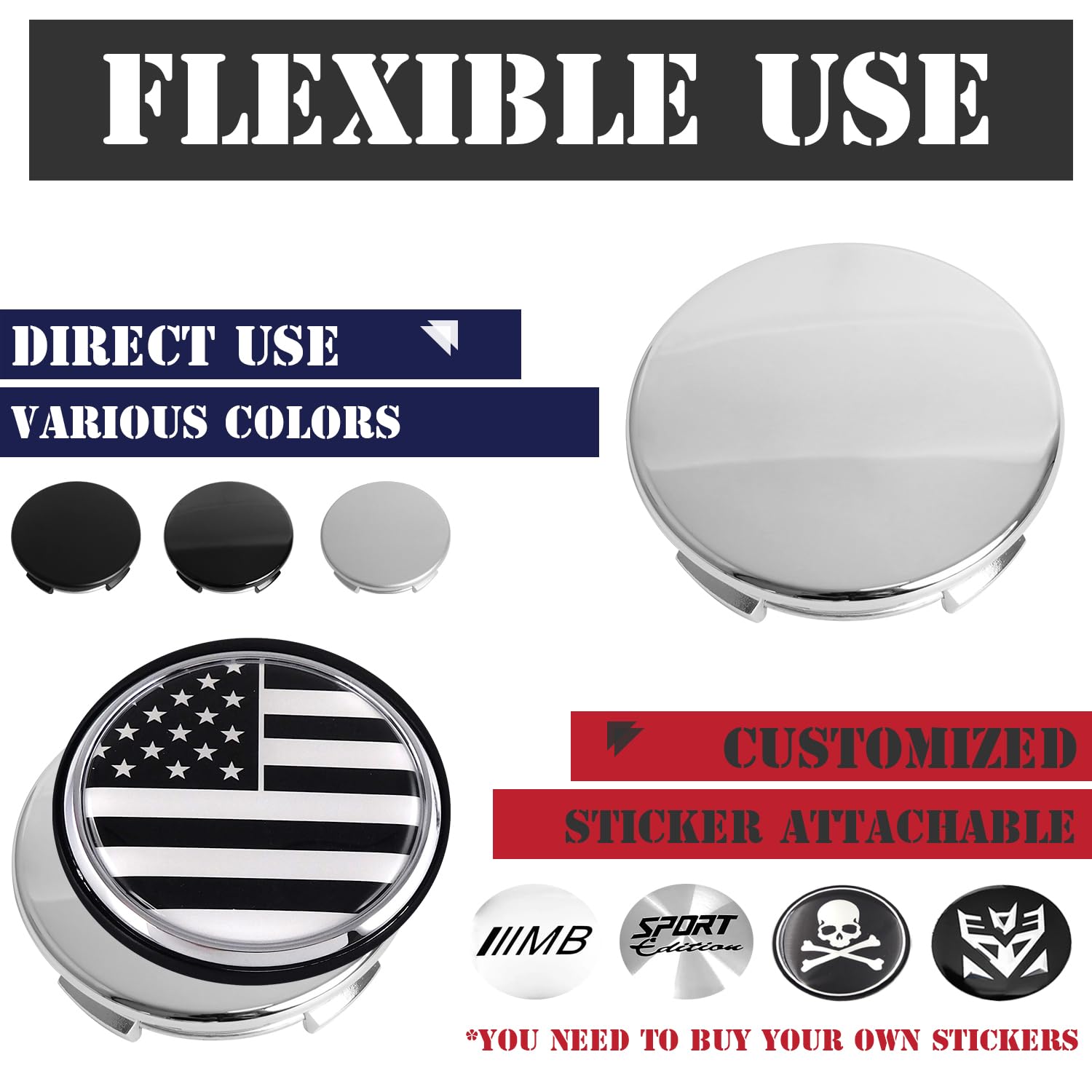 Kitspro 2.25Inch 57Mm Wheel Center Caps For Tesla Model S Model X Model Y Model 3 Rivian R1T Rim Hub Caps 6005879 00 A, Pack Of