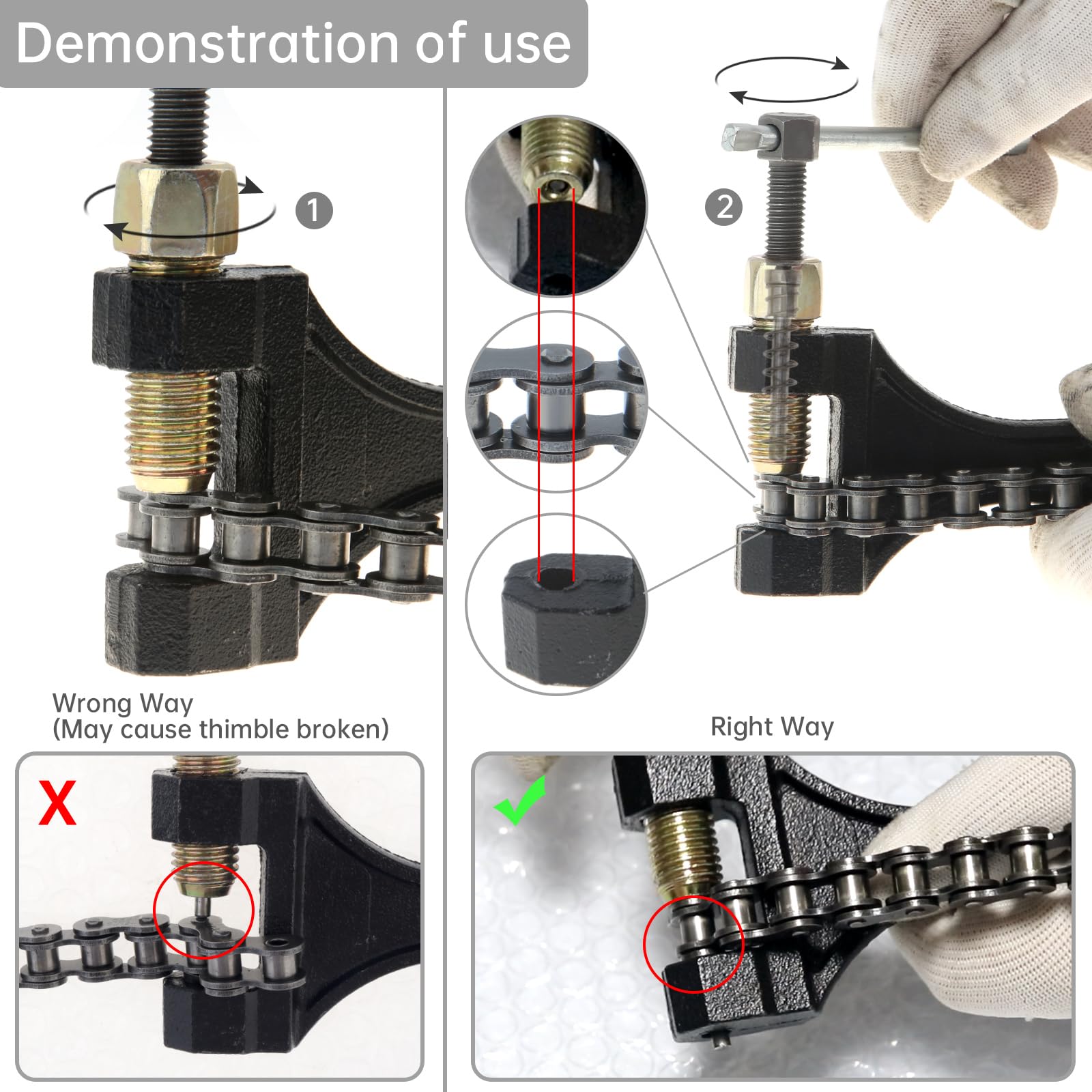 Windance Chain Breaker #420-530 Link Removal Tool For Dirt Pit Bike Atv Quad Go Kart Scooter Motorcycle Bicycle Chain Break # 420 428 520 525 528 530