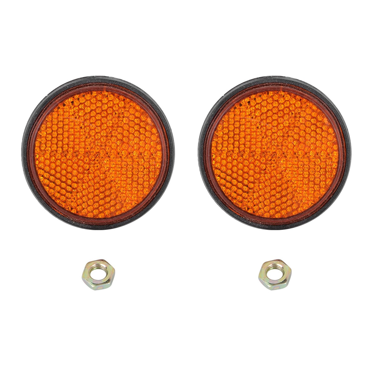 Gorgeri 2 Pcs Round Reflector Universal Motorcycle Bike Yellow Reflector