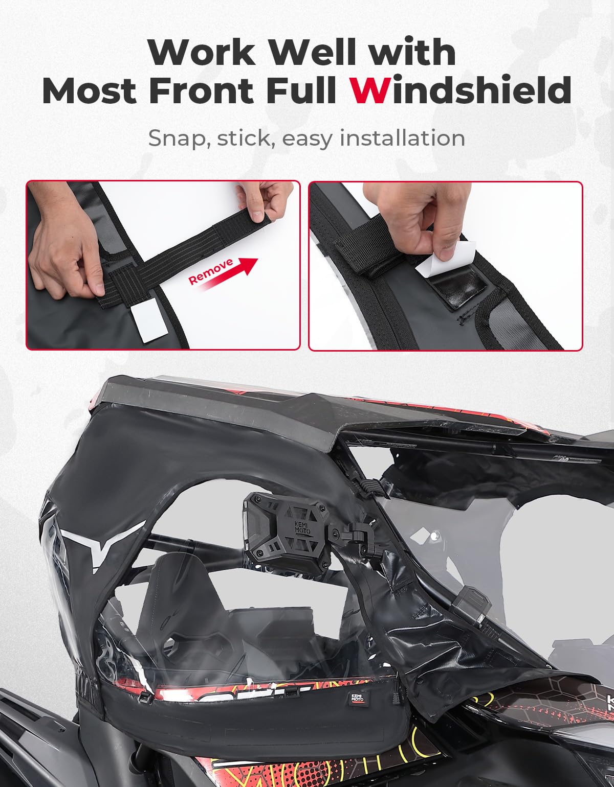 Kemimoto Upper Doors Compatible With Cfmoto Zforce 950 Upgrade Fit With Side Mirrors And Windshields, Zforce 950 H.O 2022-2024 /