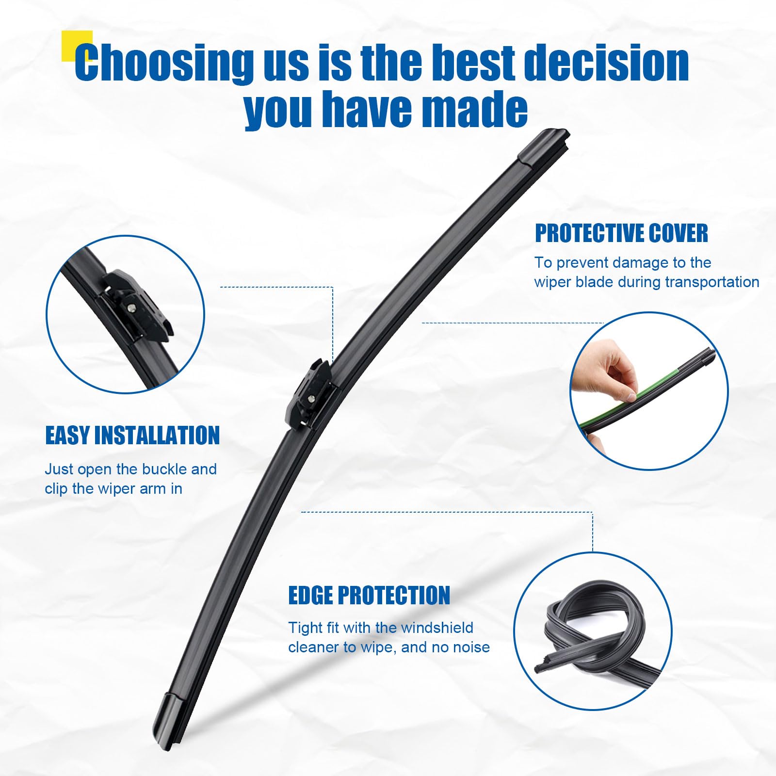 Hrsno 23''+21'' Windshield Wipers With 10'' Rear Wiper Blade Sets Automotive Replacement For Mini Cooper Countryman 2017-2023,Ea