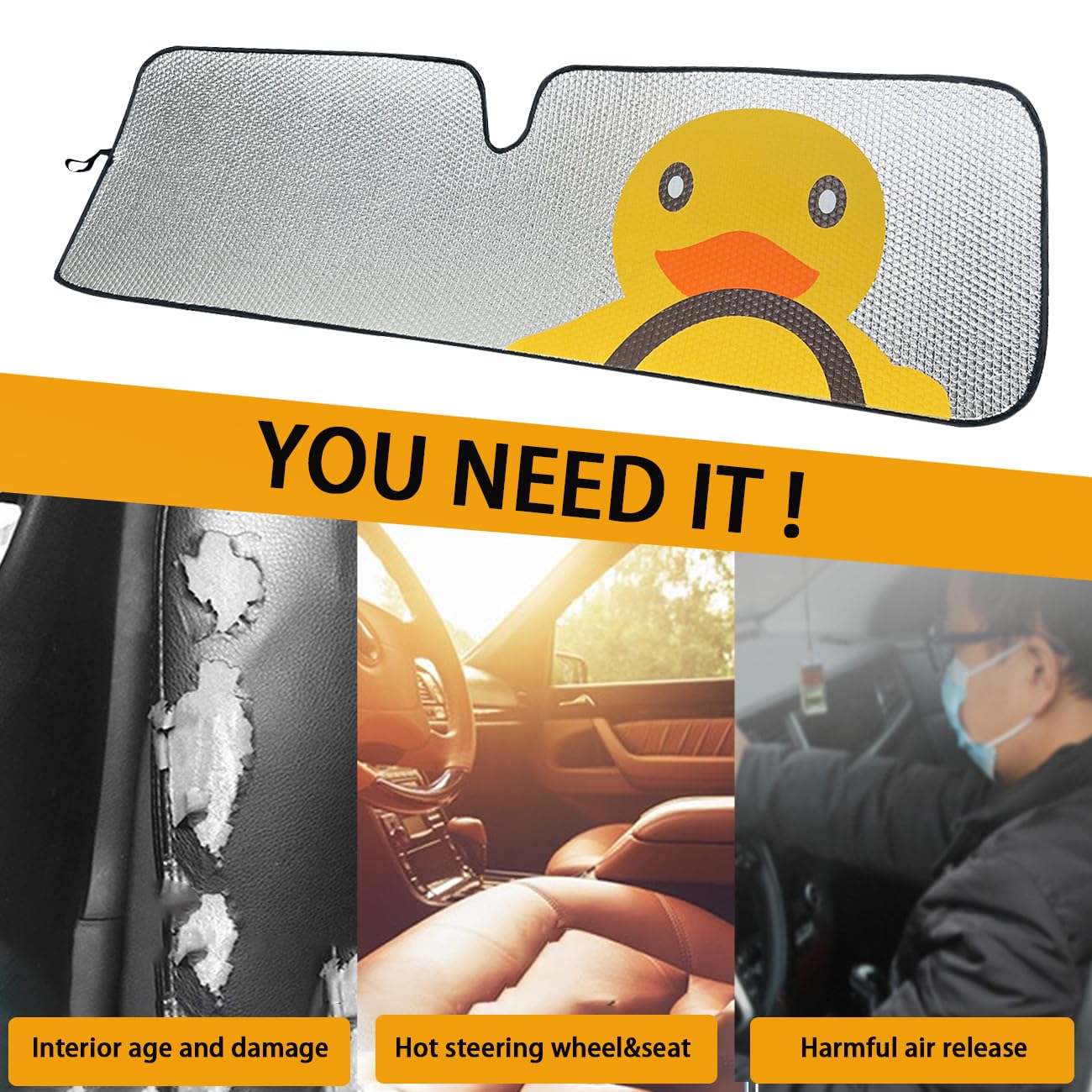 EJDRFN Windshield Sun Shade for Jeep Wrangler TJ JK JL Gladiator JT, Silver, Special Metallized Polyester Film, 2/4 Door
