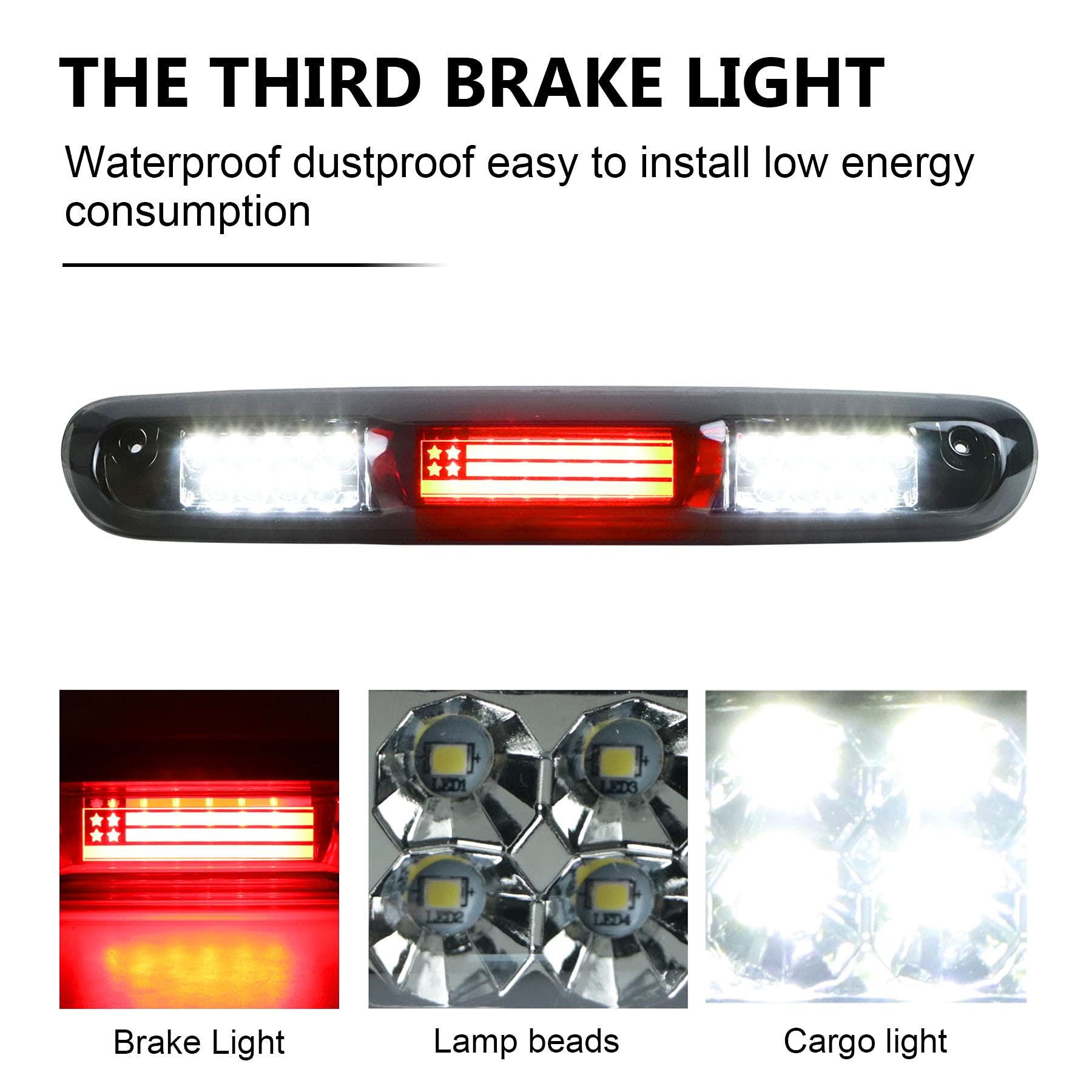 Tresound Led Third 3Rd Brake Light For 2007-2013 Chevy Silverado Gmc Sierra 1500 2500 3500 Hd Classic, Rear Cargo Lamp High Mount Stop Light