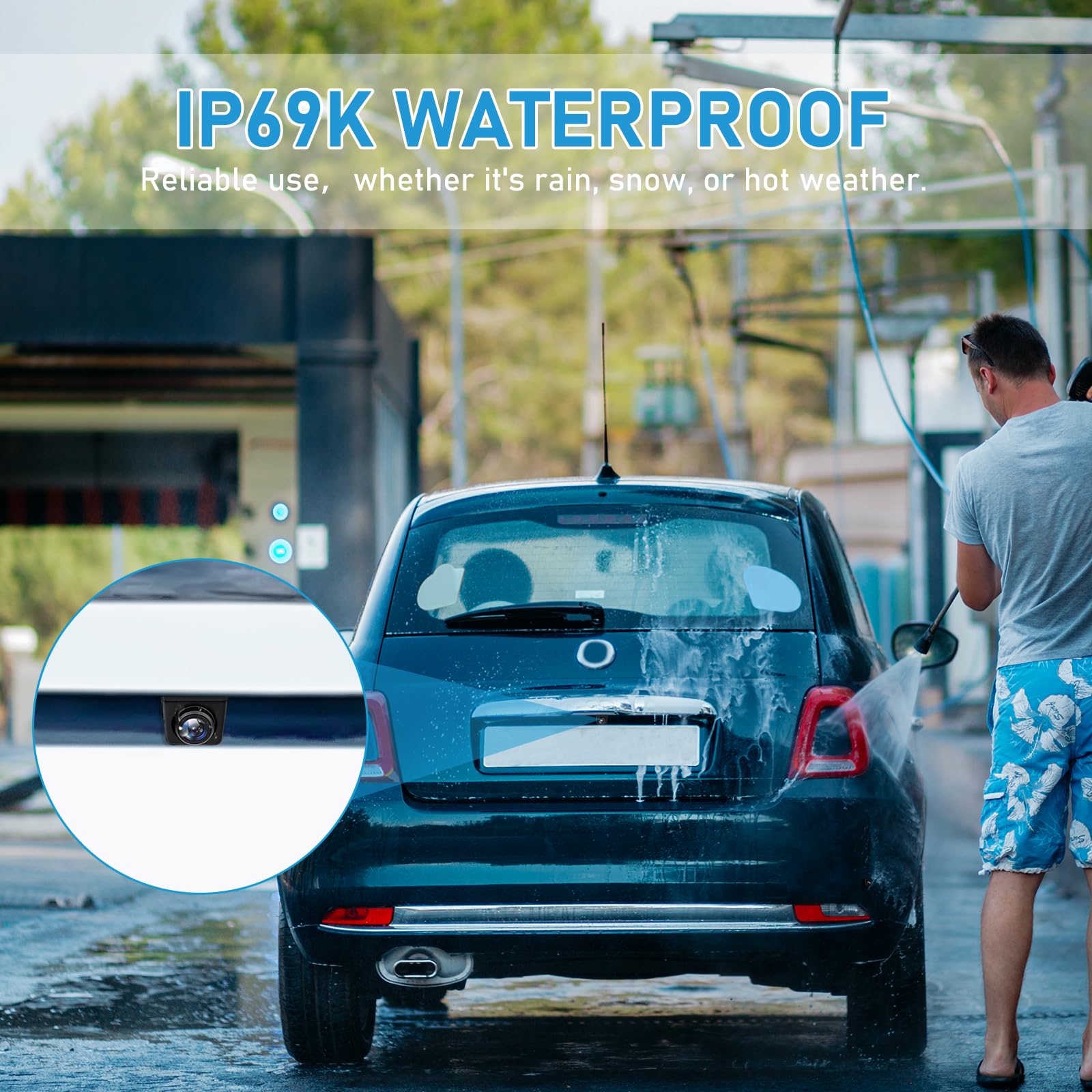 Backup Camera Rear View Reverse Camera Front/Side/Rear Camera With 360 Rotation Angle Night Vision Ip69K Waterproof For Car