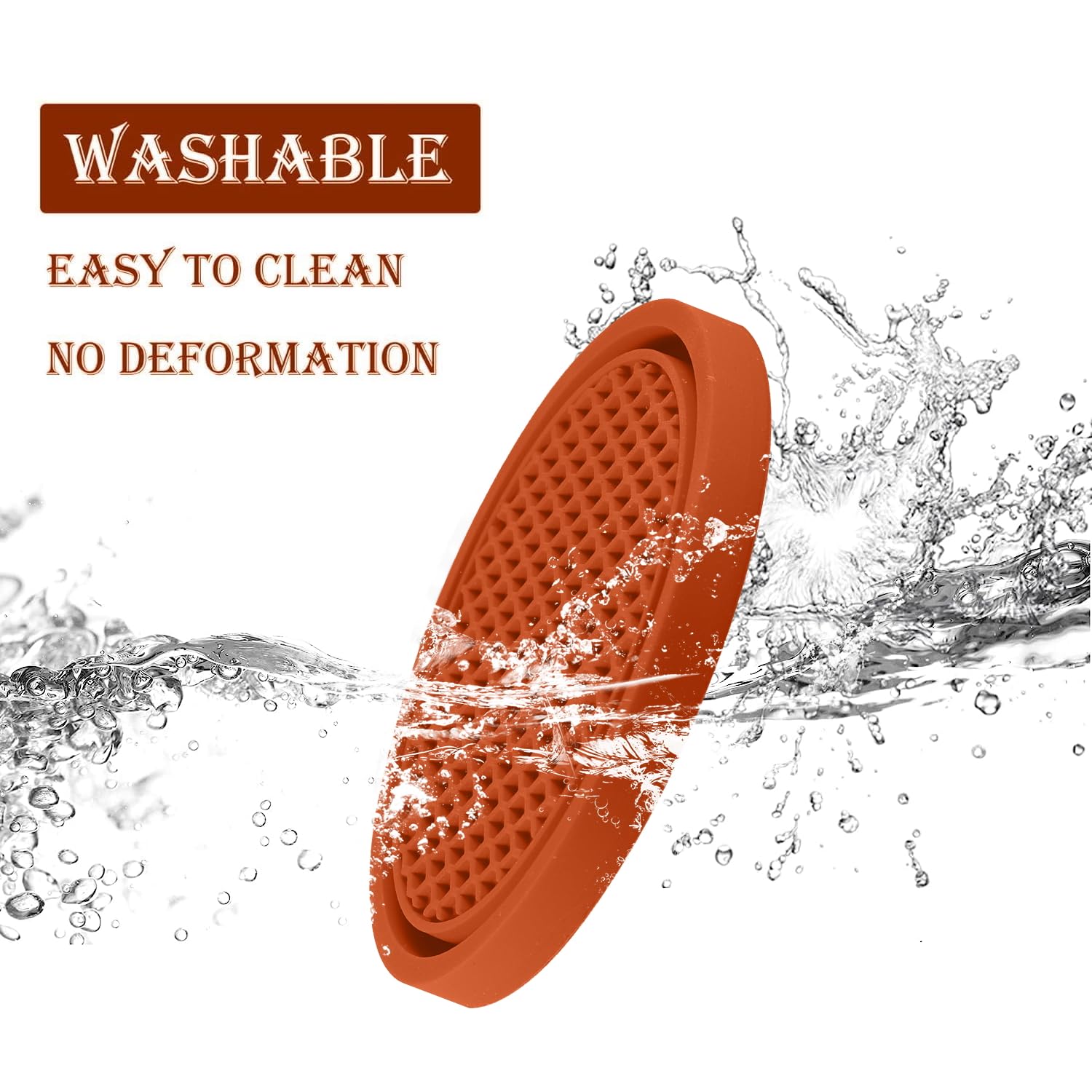 Singaro Car Cup Coaster, 4Pcs Universal Non-Slip Cup Holders Embedded In Ornaments Coaster, Car Interior Accessories, Orange