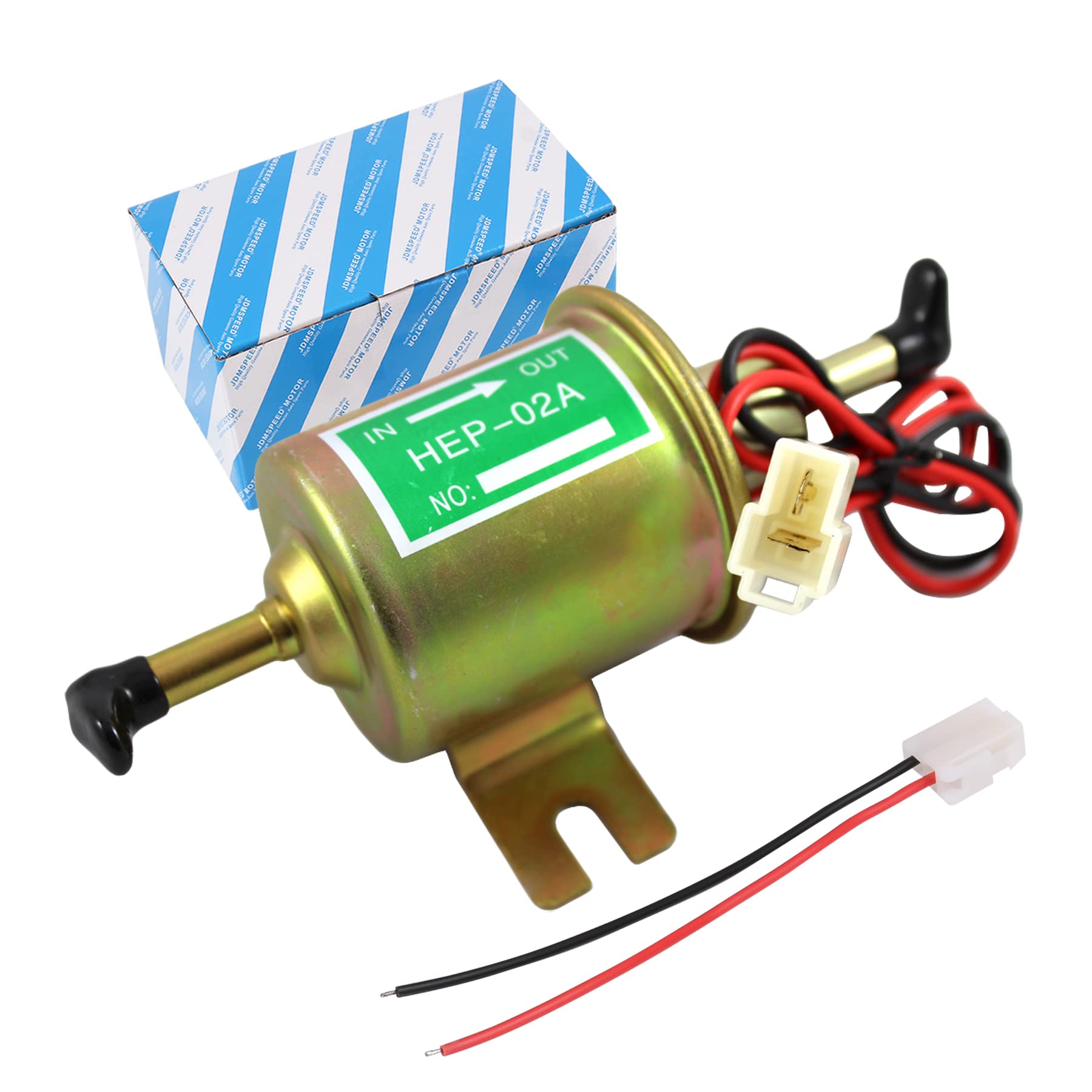 JDMSPEED Universal 12V Heavy Duty Electric Fuel Pump Metal Solid Petrol 12 Volts Replacement For Motorcycle Carburetor ATV Truck
