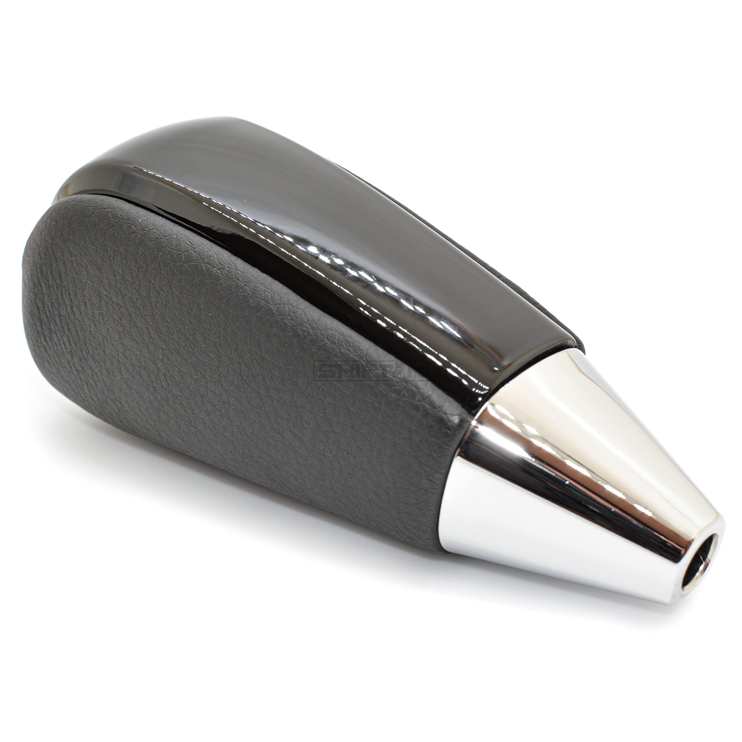 SHIFTIN Black Leather Piano Gear Shift Knob for Toyota Land Cruiser 4Runner Sequoia Tundra and Lexus LX (Black Leather/Piano Bla
