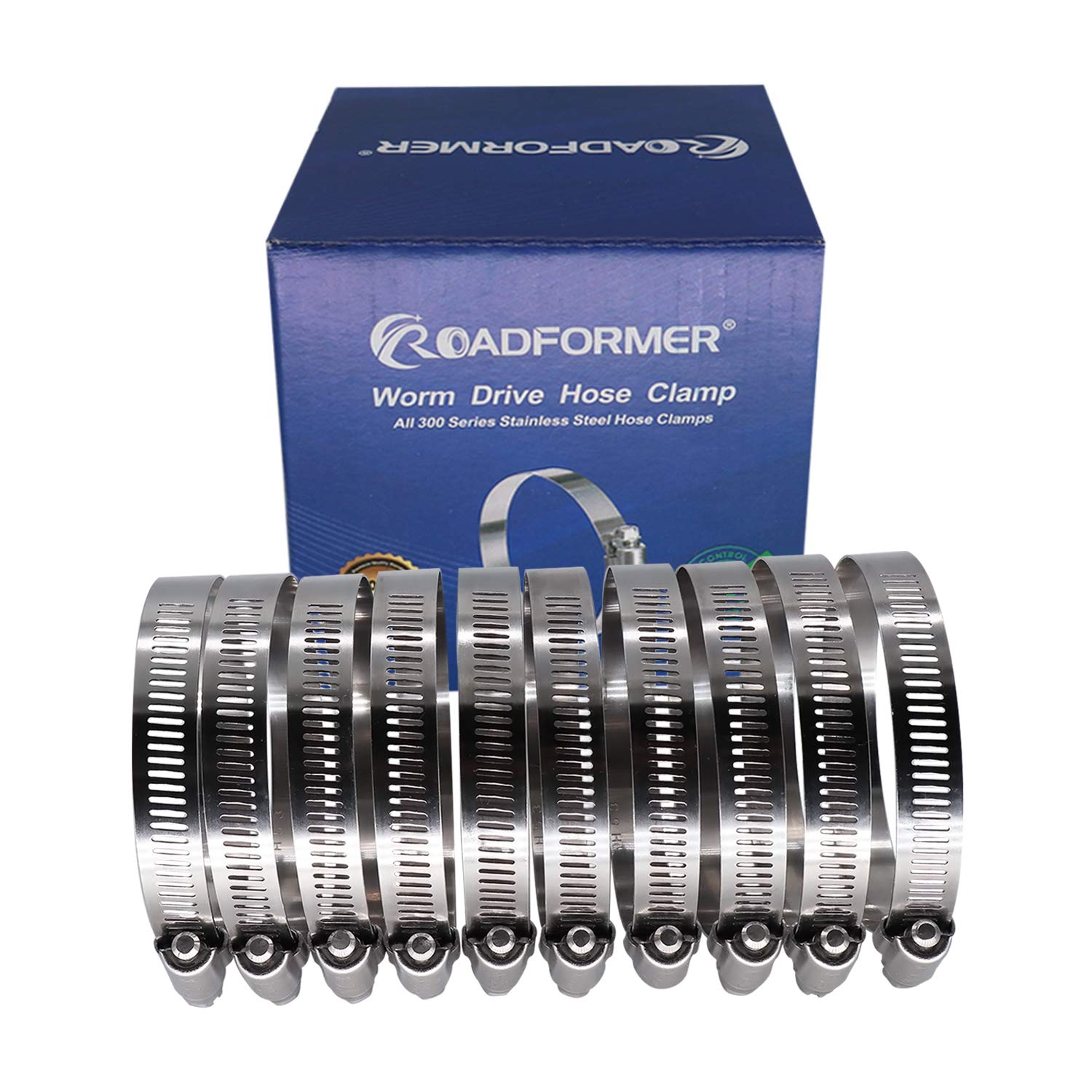 Roadformer 3'' Worm Gear Hose Clamp - Sae 48 Size, Full Stainless Steel With 1/2'' Band Width, Working Range 65Mm - 89Mm Hose Cl