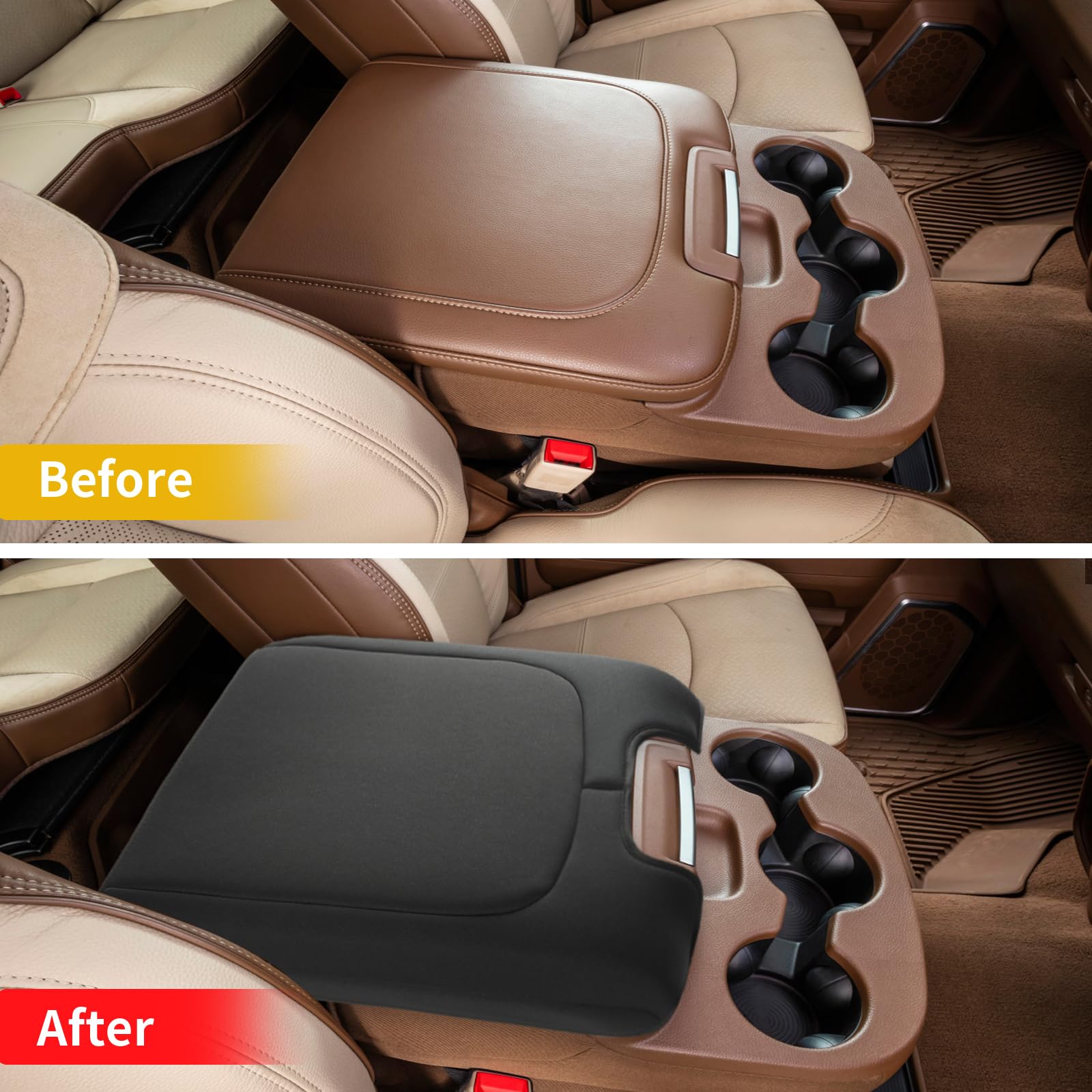 Giant Panda Custom Fit Console Cover For 2013-2018 Ram 1500 & 2013-2024 Ram 2500/3500/1500 Classic Model Jump Seat Console - Neo