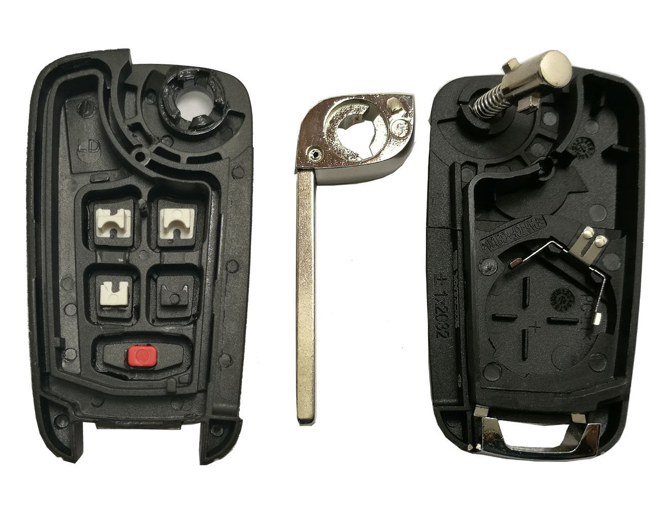 Key Fob Case Shell Fit For Chevrolet Chevy Equinox Sonic Gmc Terrain Oht01060512 4 Buttons Replacement Flip Folding Smart Car Key Fob Cover With Uncut Blade Blank (4 Buttons Flip Key Shell)