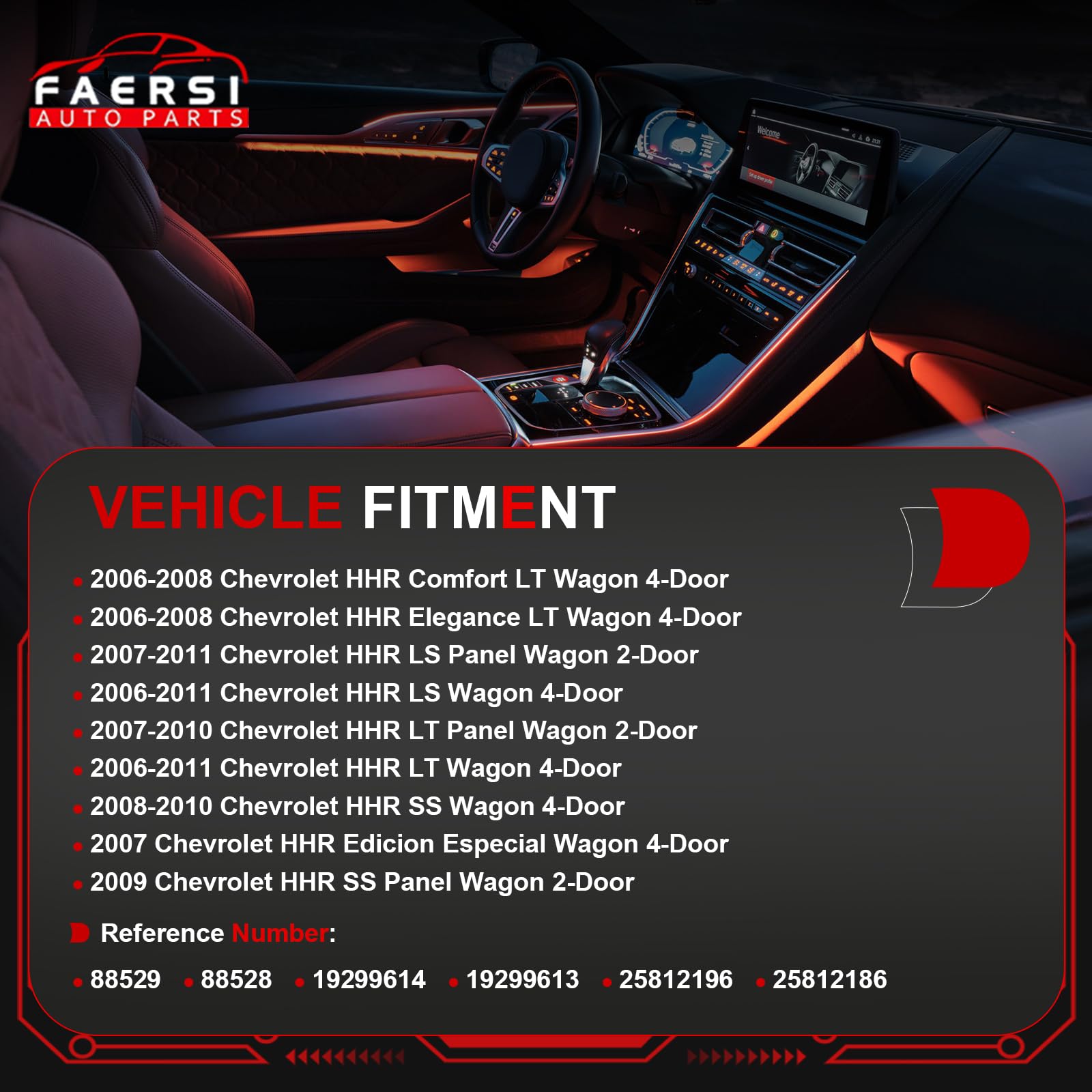 Faersi 2Pcs Interior Door Handle Front Or Rear Driver Side & Passenger Side Replacements For 2006 2007 2008 2009 2010 2011 Chevy