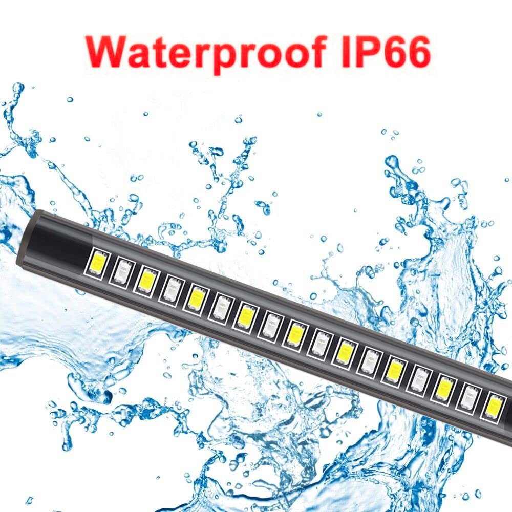 FXC 2x Universal Flexible LED Turn Signal Tail Brake License Plate Light Integrated for Motorcycle Bike ATV Car RV SUV, Brake/Ru